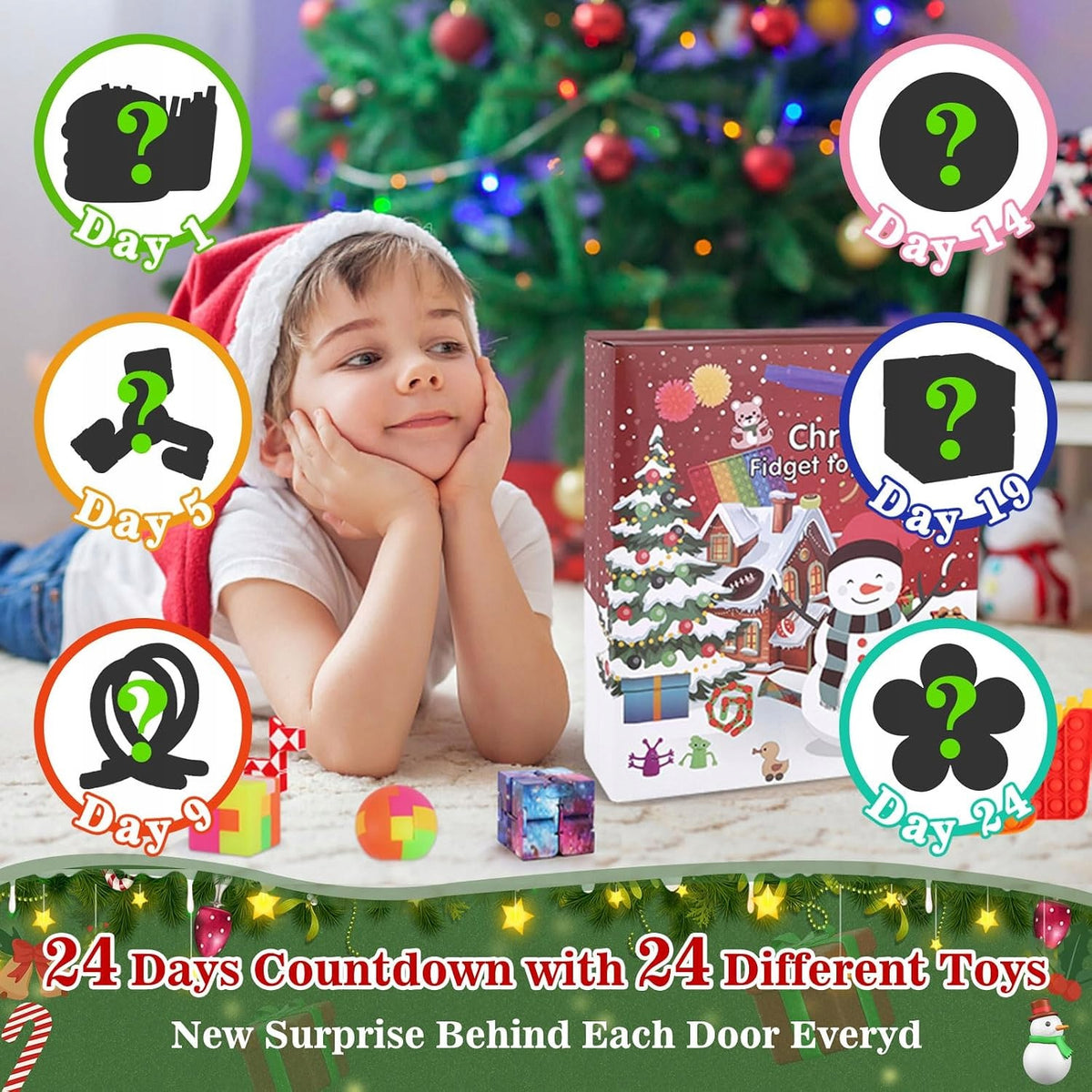 FIDGET ADVENT CALENDAR 24 PIECES SENSORY TOYS FOR CHILDREN Manufacturer code KALENDARZ ADWENTOWY FIDGET 2024