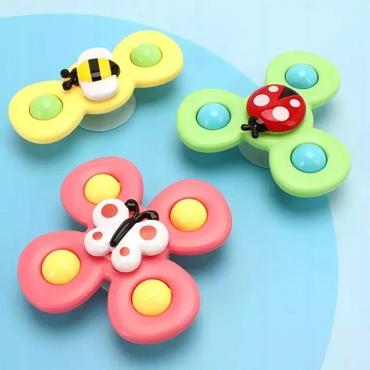 FIDGET SPINNER SENSORY TOY FOR CHILDREN RATTLE SET OF 3 Manufacturer code Spinery wirujące z przyssawką