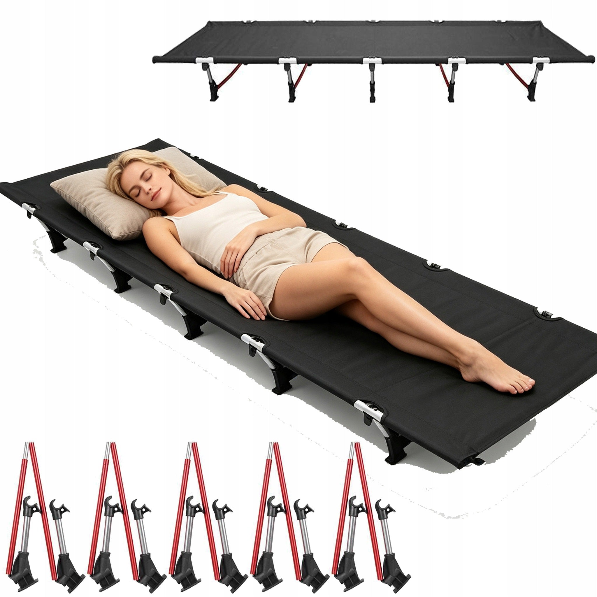 FIELD BED TOURIST CANADIAN STRONG 150KG TENT CAMPING + COVER