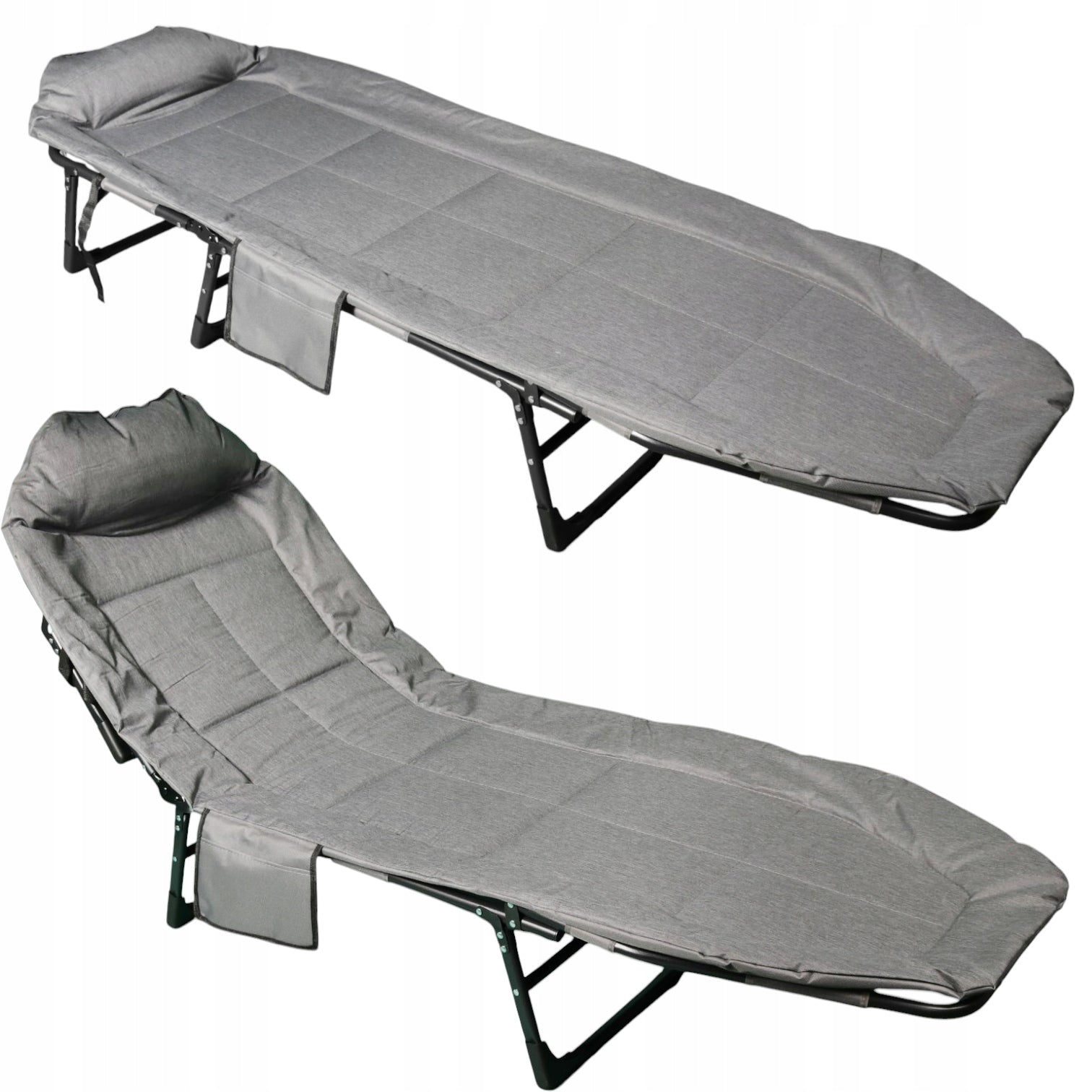 FIELD TOURIST BED FOLDING STRONG 150 KG LIGHT ADJUSTABLE WITH PILLOW Manufacturer code 0100.013