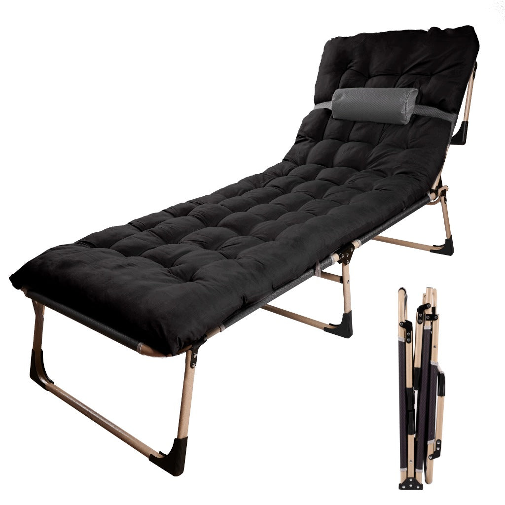 FIELD TOURIST BED WITH MATTRESS FOLDING LOUNGER ADJUSTABLE WITH HEADREST