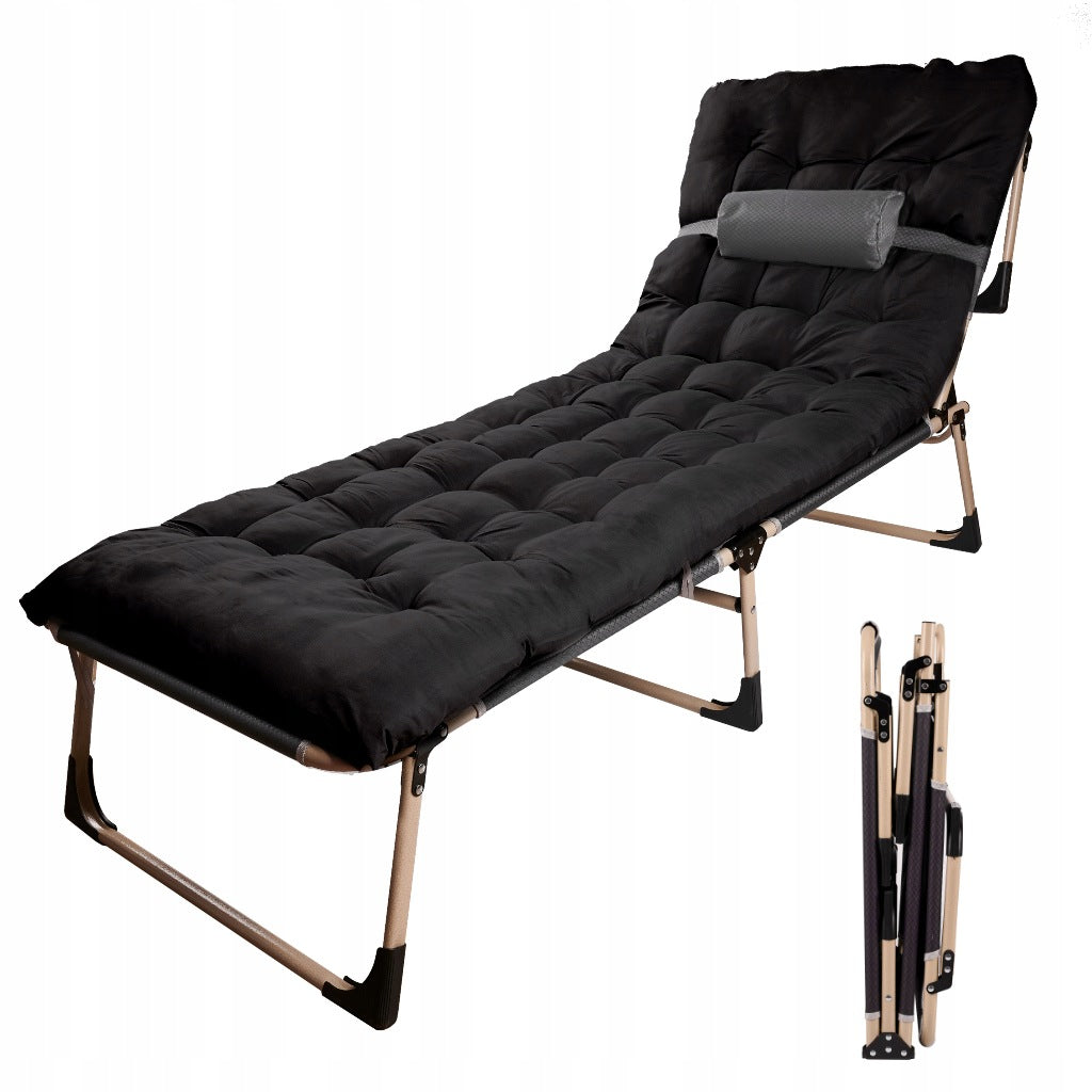 FIELD TOURIST BED WITH MATTRESS FOLDING LOUNGER ADJUSTABLE WITH HEADREST