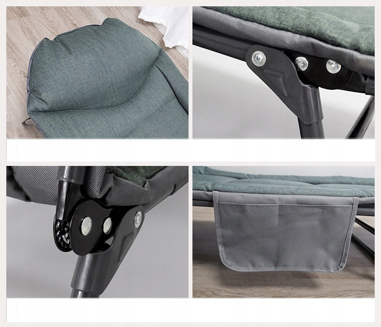 FIELD TRAVEL BED FOLDING GARDEN COUCH SUN LOUNGER PORTABLE LIGHTWEIGHT Color gray