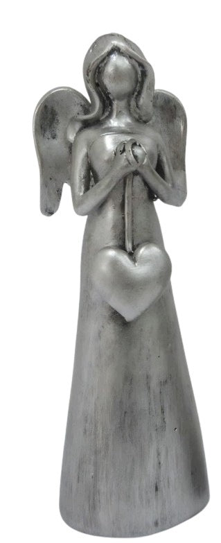 FIGURINE ANGEL WITH HEART DECORATION FOR GIFT GRAVE CEMETERY