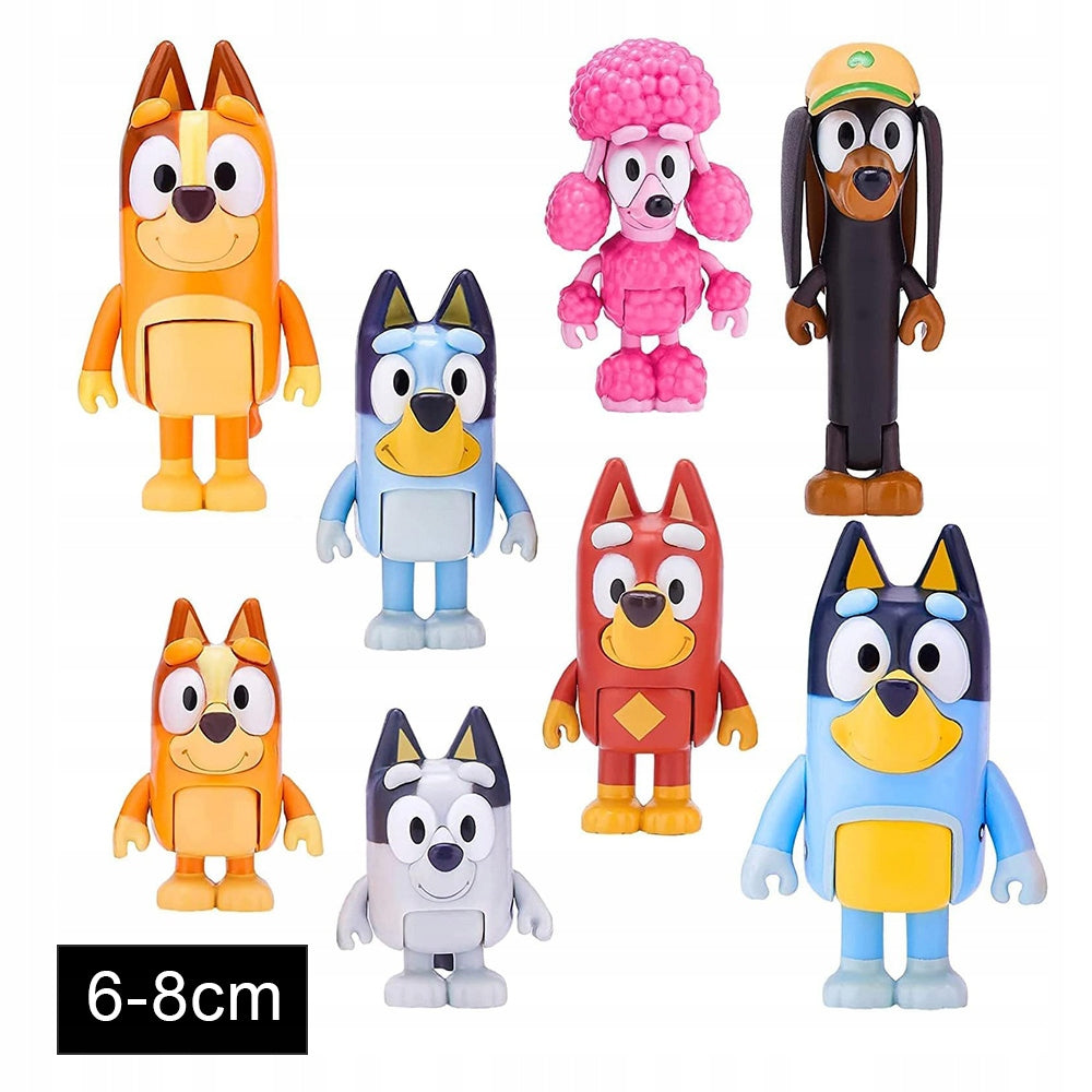 FIGURINES BLUEY FAMILY 8 PCS. 6-8 CM FAIRY TALE CHARACTER SET GIFT Packaging status original