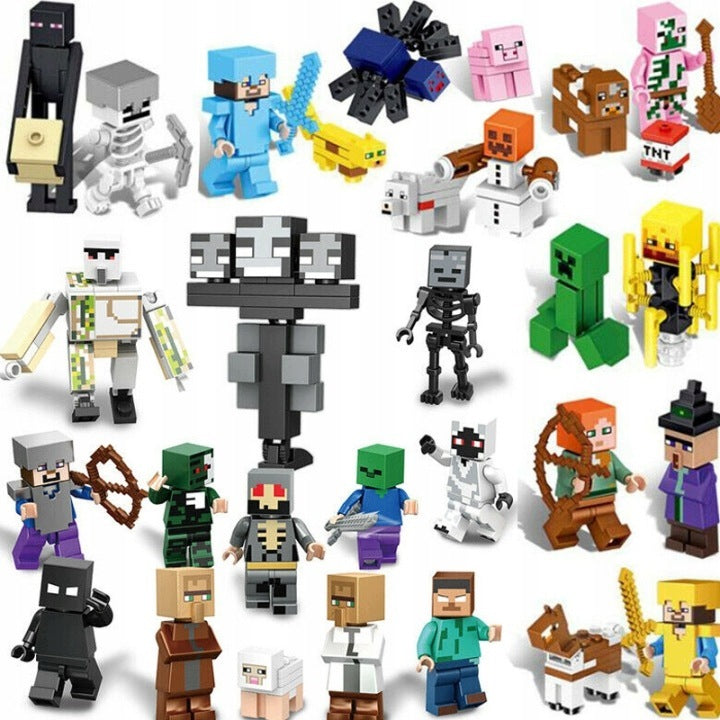 FIGURINES MINECRAFT PIXEL GAME TOYS SET OF 29 Manufacturer code MC89566