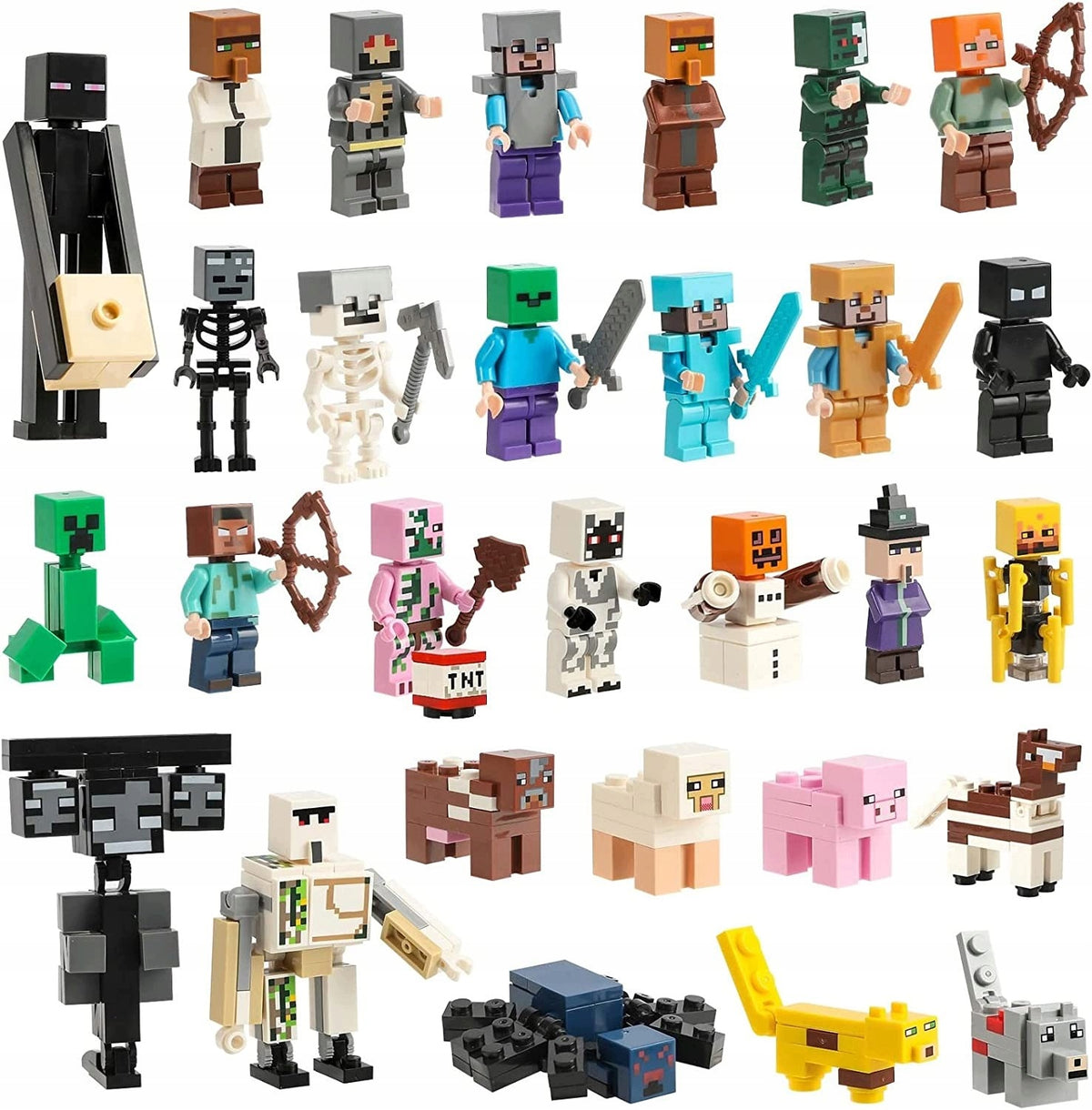 FIGURINES MINECRAFT PIXEL GAME TOYS SET OF 29