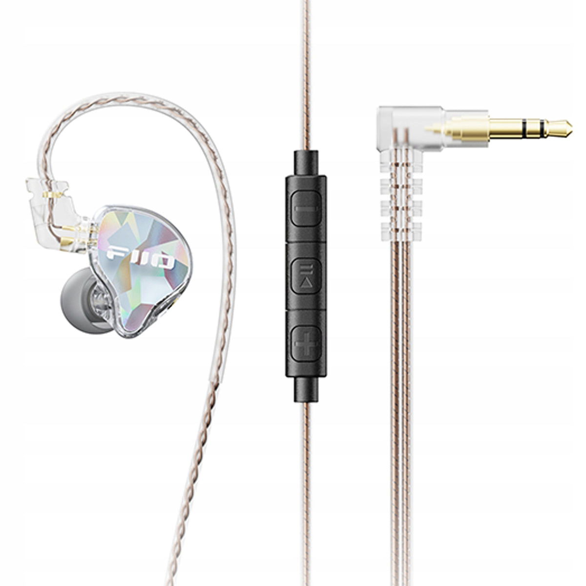FIIO JD10 IN-EAR HEADPHONES WITH MICROPHONE MONITORS IEM HIRES TRANSPARENT Manufacturer code FIIO-JD10-TRP