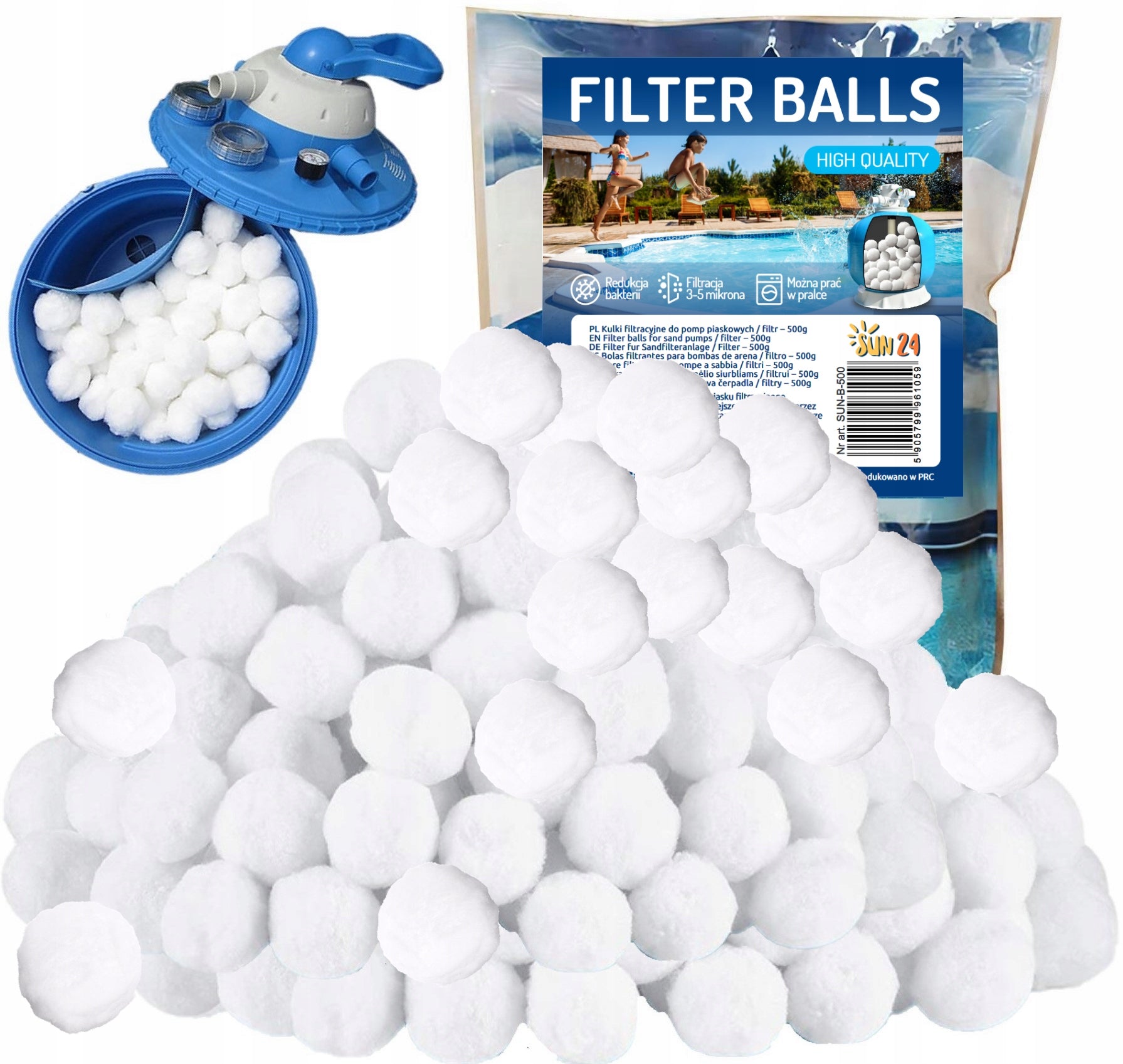 FILTER BALLS CARTRIDGES FOR POOL PUMP BESTWAY INTEX 500g =18kg SAND