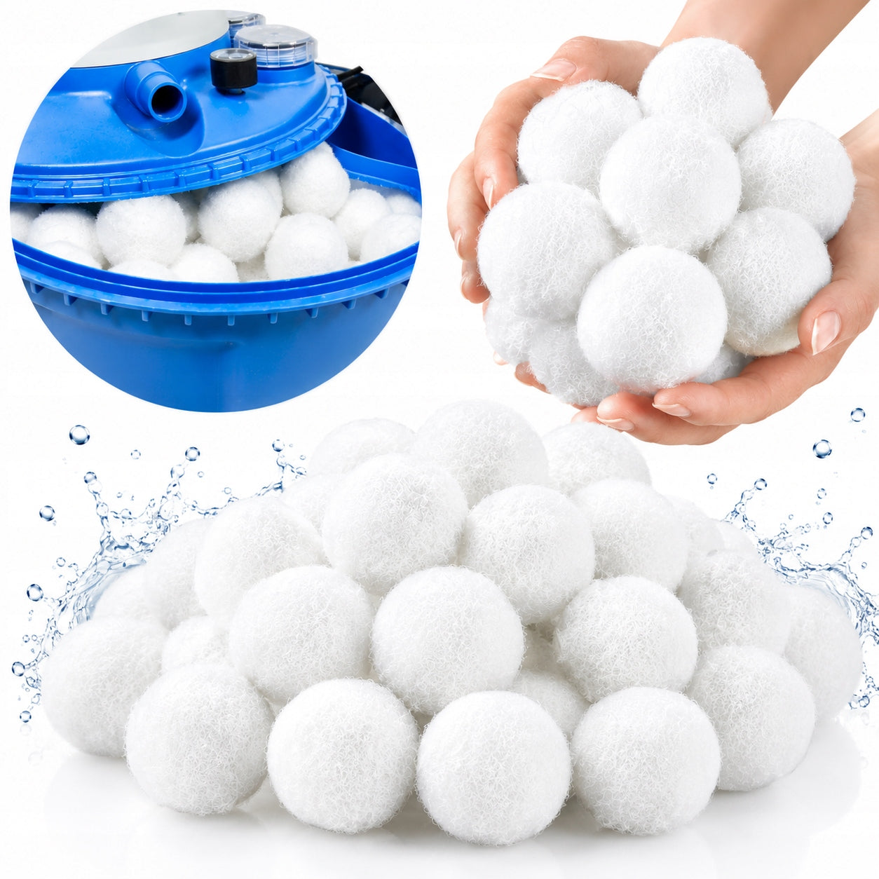 FILTER BALLS FOR POOL PUMP 500g = 16kg SAND