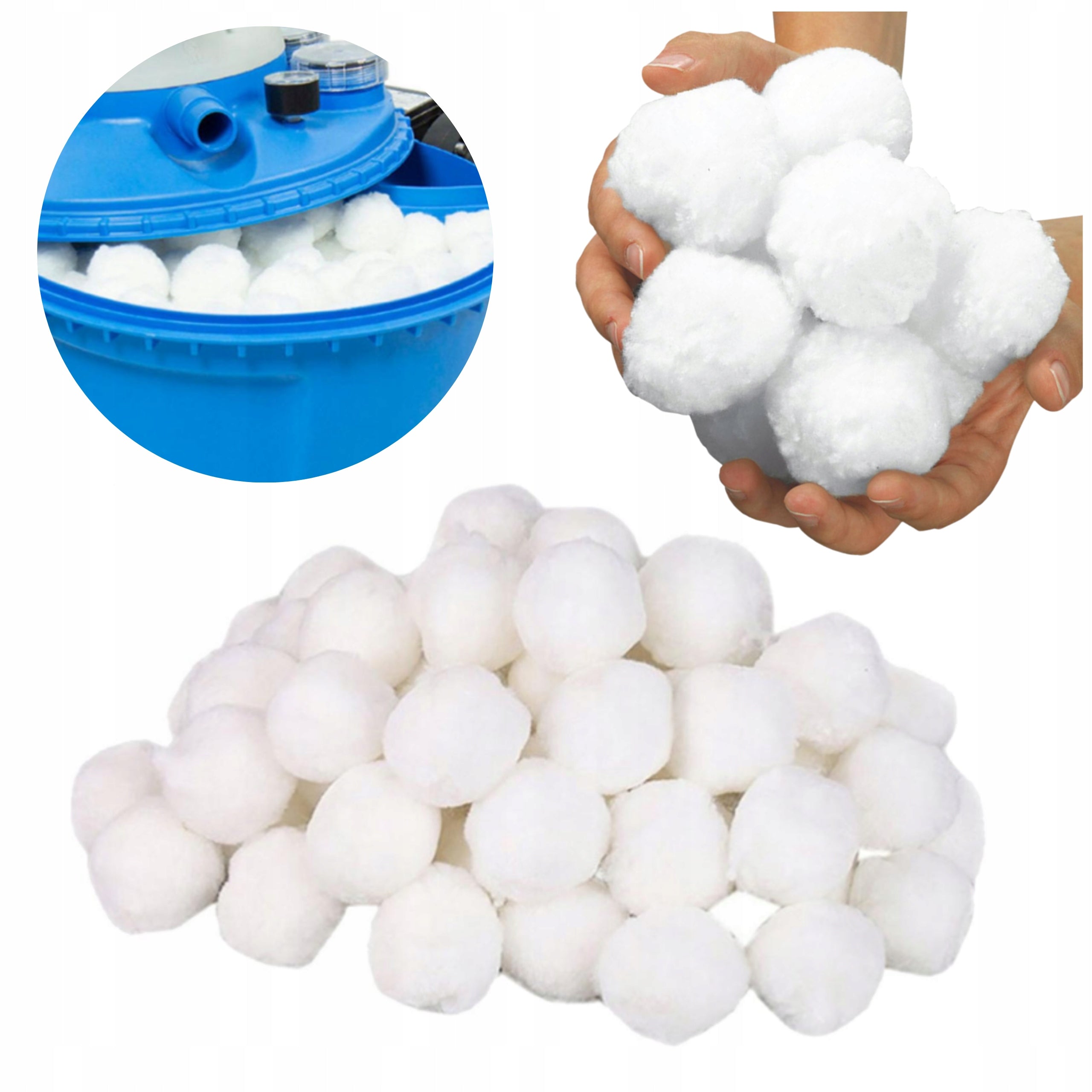 FILTER BALLS FOR POOL PUMP FILTER INCLUDED WITH MESH FREEBIE 500g Packaging status original