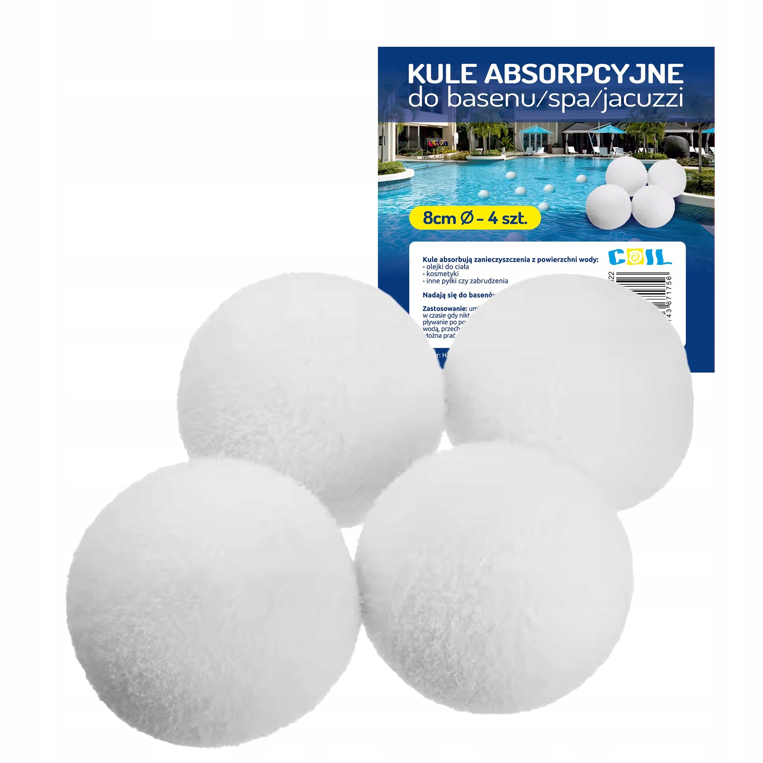 FILTER BALLS FOR SPA POOL JACUZZI ABSORPTION BALLS 8CM 4 PIECES COIL