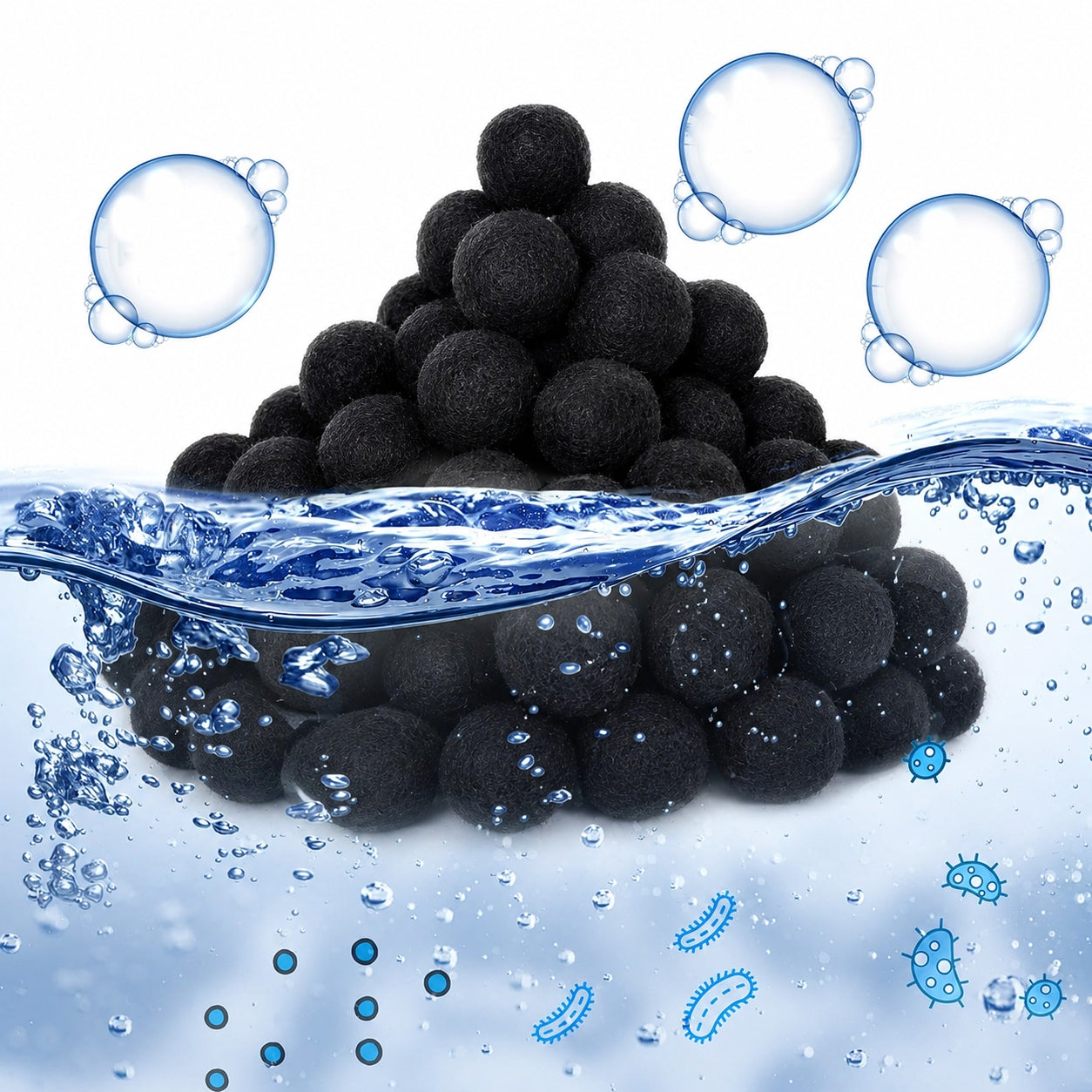 FILTER BALLS FOR SWIMMING POOL FILTERING SAND PUMPS ACTIVE VEGAN 700G Brand Mensen