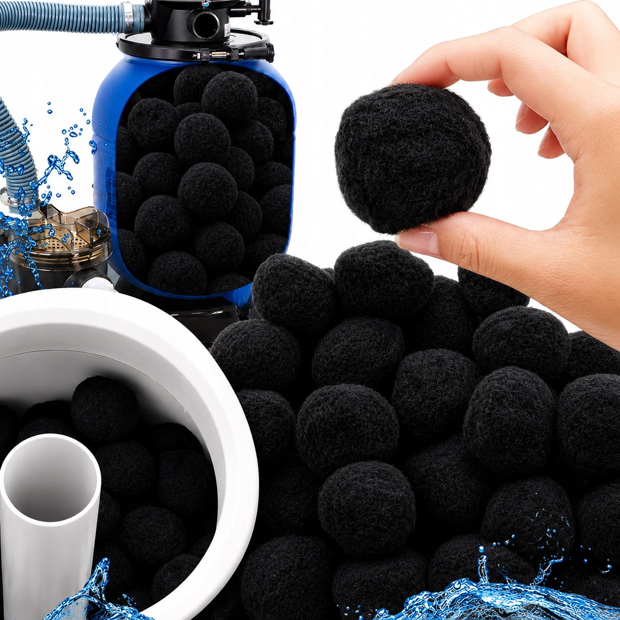 FILTER BALLS FOR SWIMMING POOL FILTERING SAND PUMPS ACTIVE VEGAN 700G