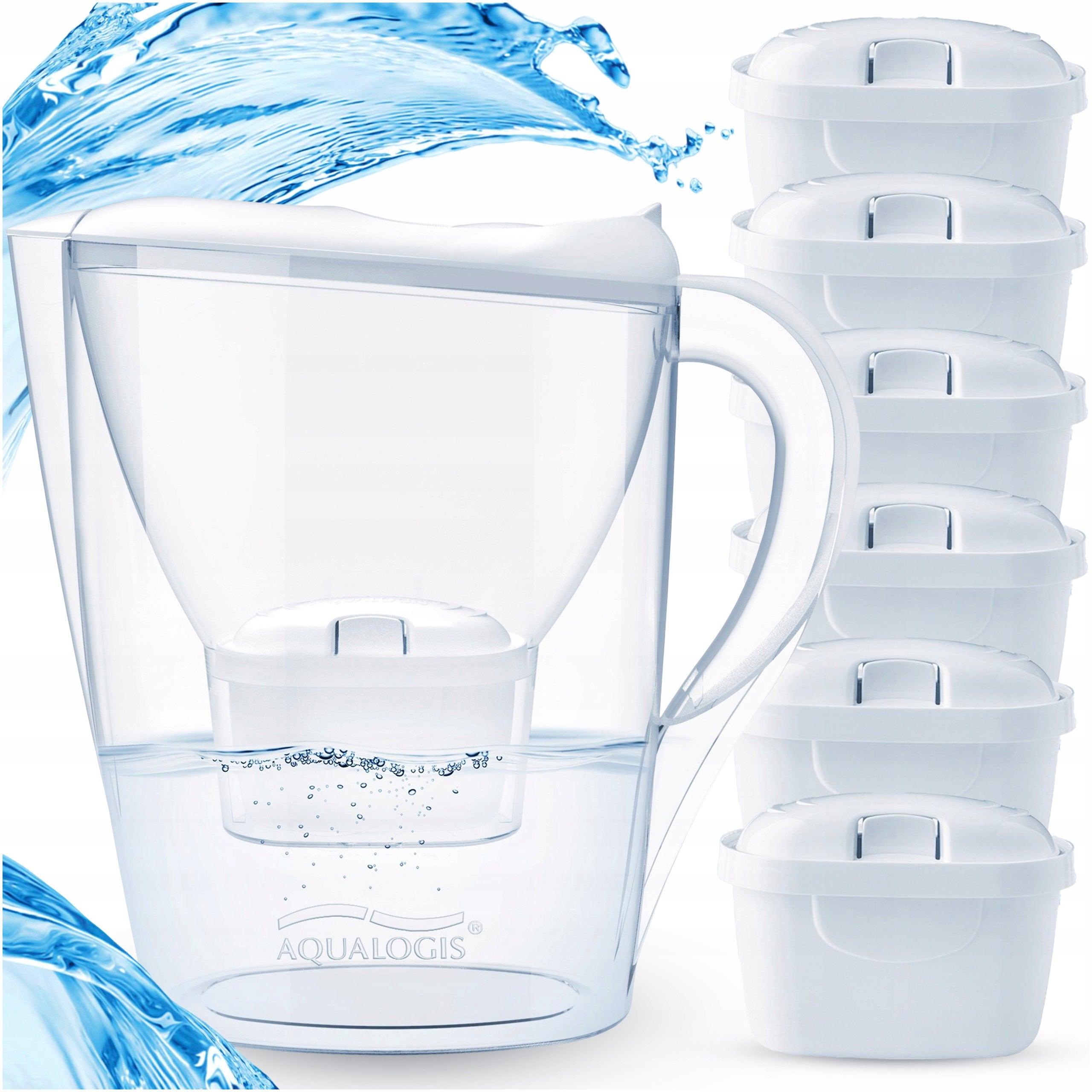FILTER JUG AQUALOGIS + 6 FILTERS PURE+ MAXTRA REPLACEMENT