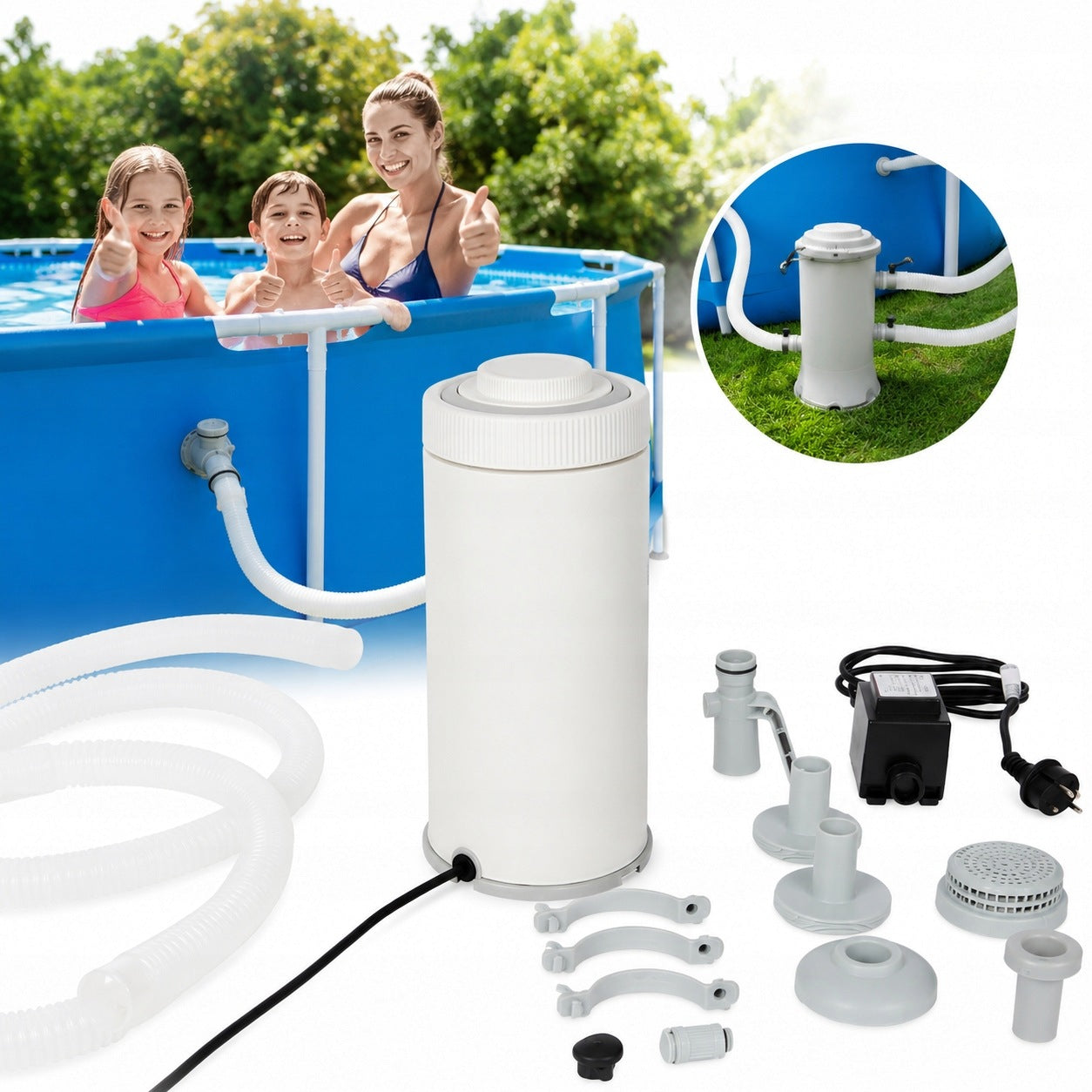 FILTER PUMP INTEX FOR SWIMMING POOL 2.3 m3/h 12 VOLTS WATER FILTER