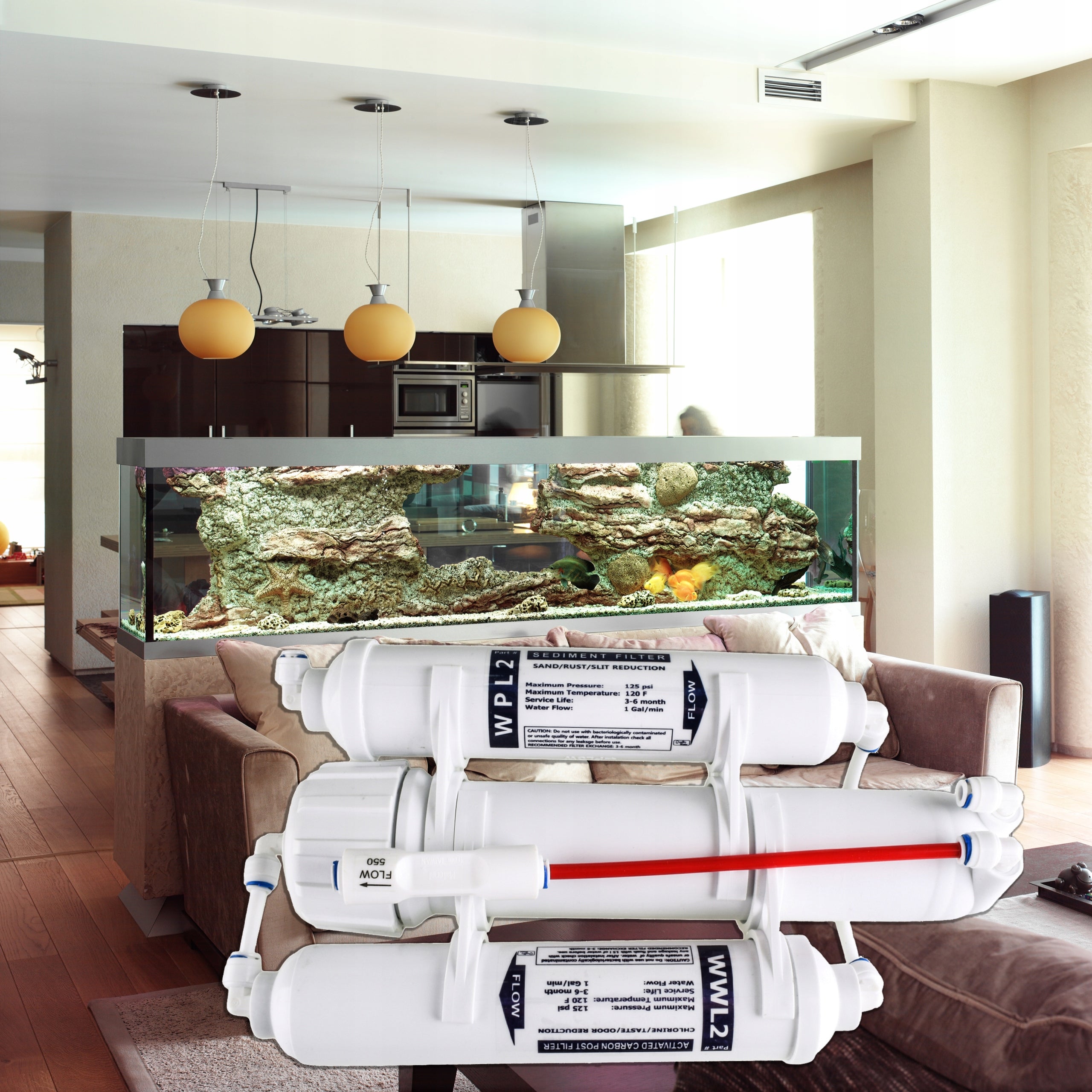 FILTER RO3 AQUARIUM OSMOSIS 75 GPD RO 3 SET Brand Osmo Solutions