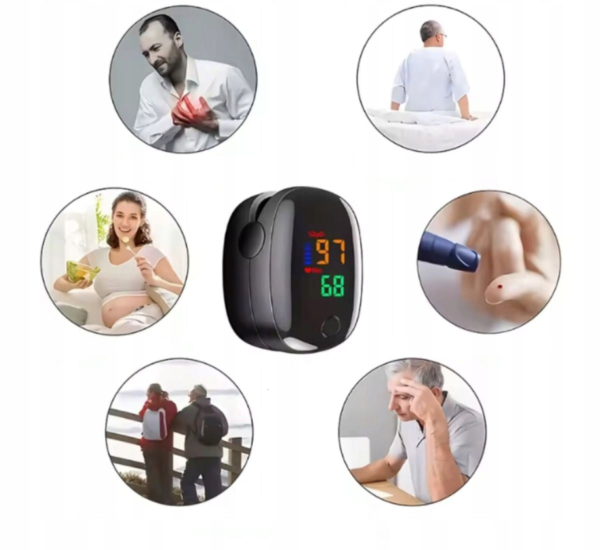 FINGER PULSE OXIMETER HEART RATE AND SATURATION HEART RATE MONITOR PER FINGER Manufacturer code Pulsoksymetr