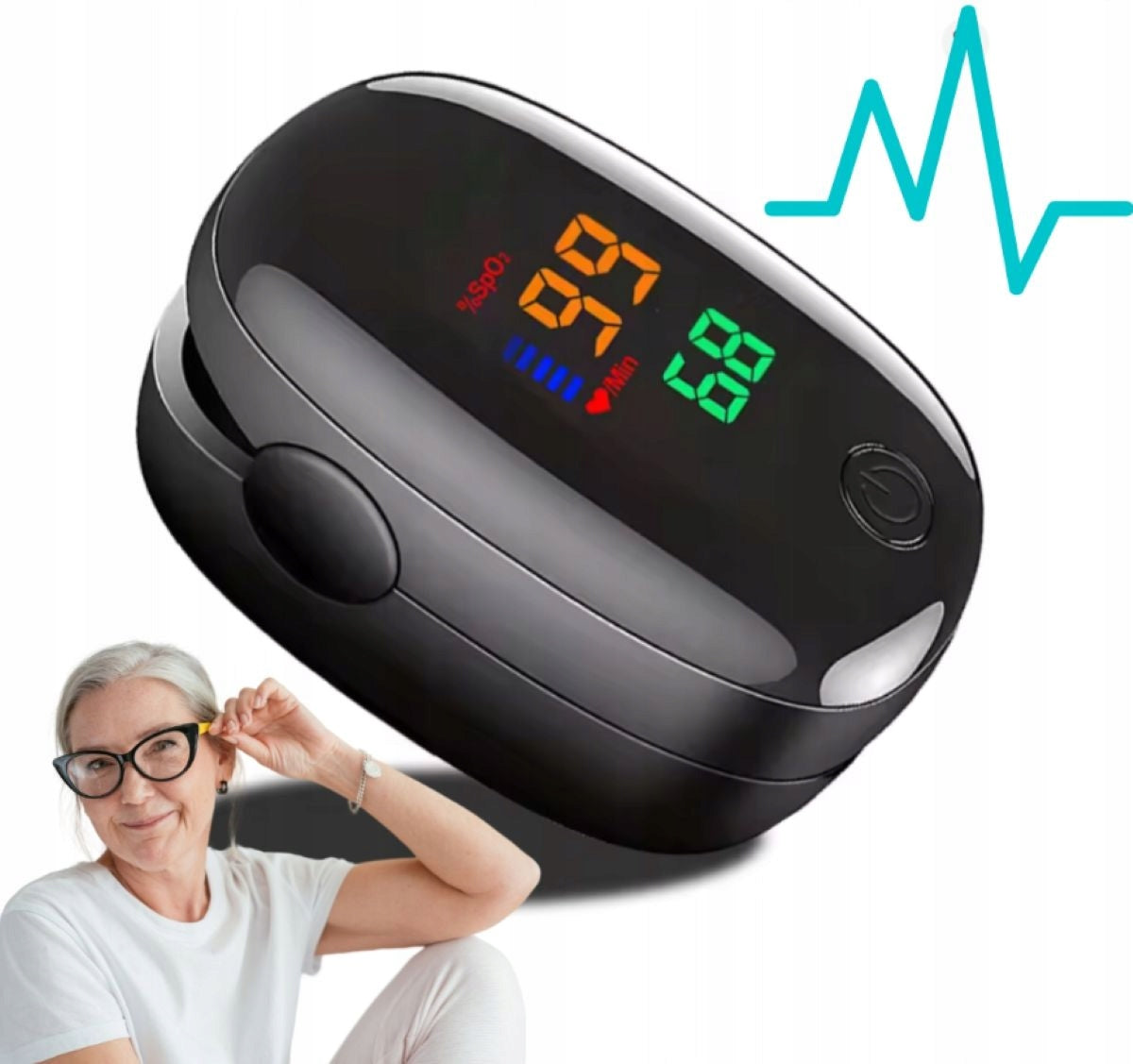 FINGER PULSE OXIMETER HEART RATE AND SATURATION HEART RATE MONITOR PER FINGER