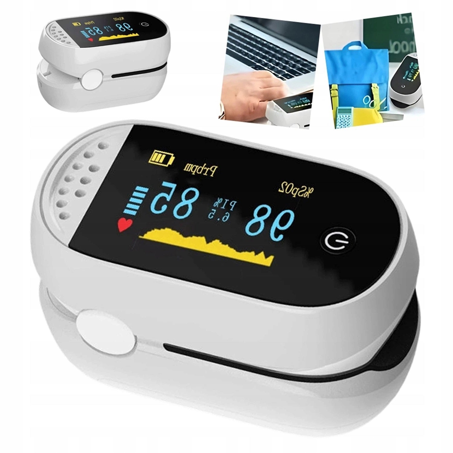 FINGER PULSE OXIMETER HEART RATE MONITOR With Color LCD Display Saturato Packaging status original