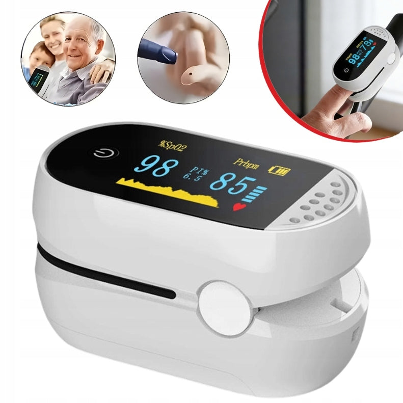 FINGER PULSE OXIMETER HEART RATE MONITOR With Color LCD Display Saturato