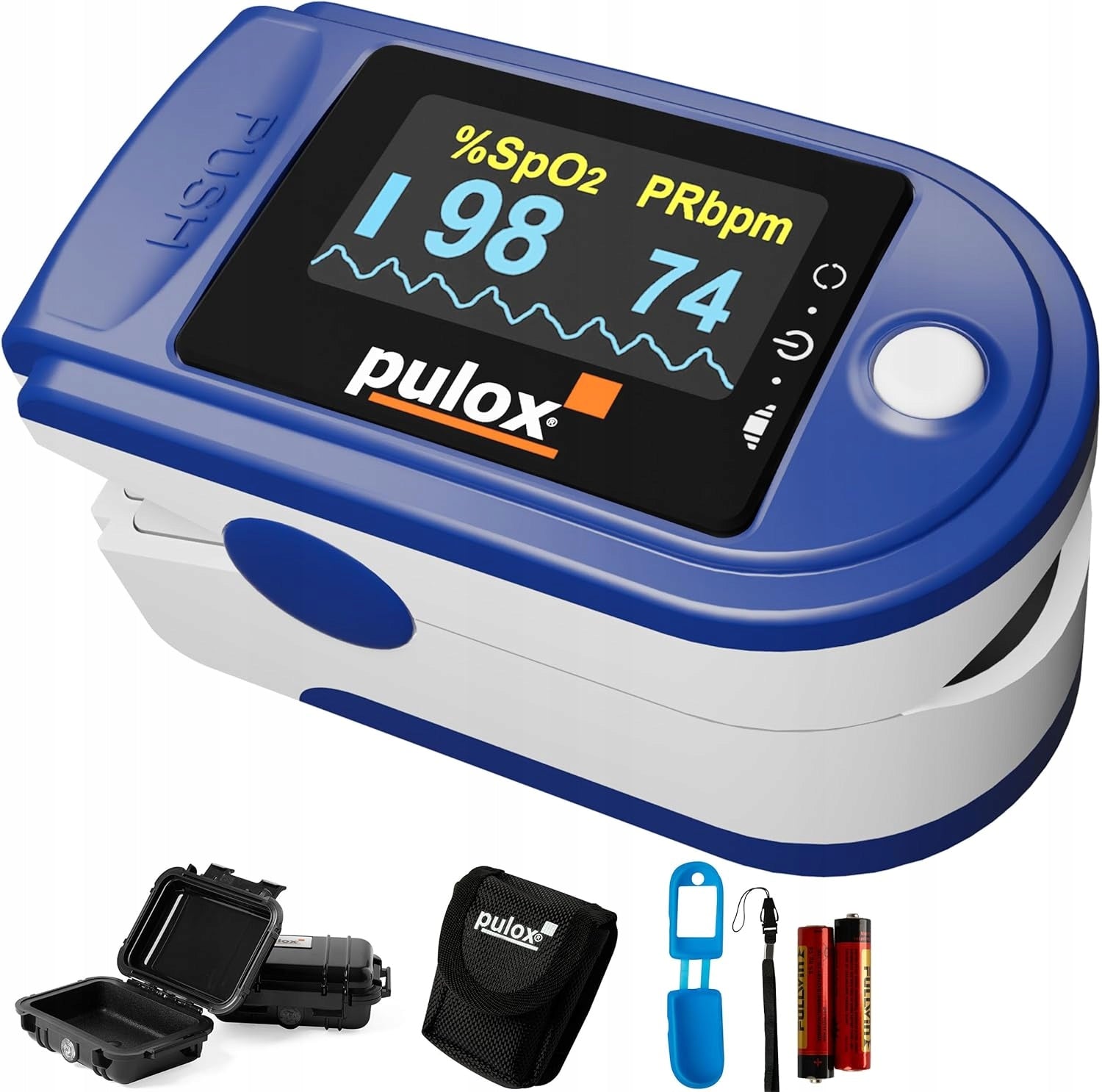 FINGER PULSE OXIMETER SpO2 MONITOR PULOX PO-200 + CASE