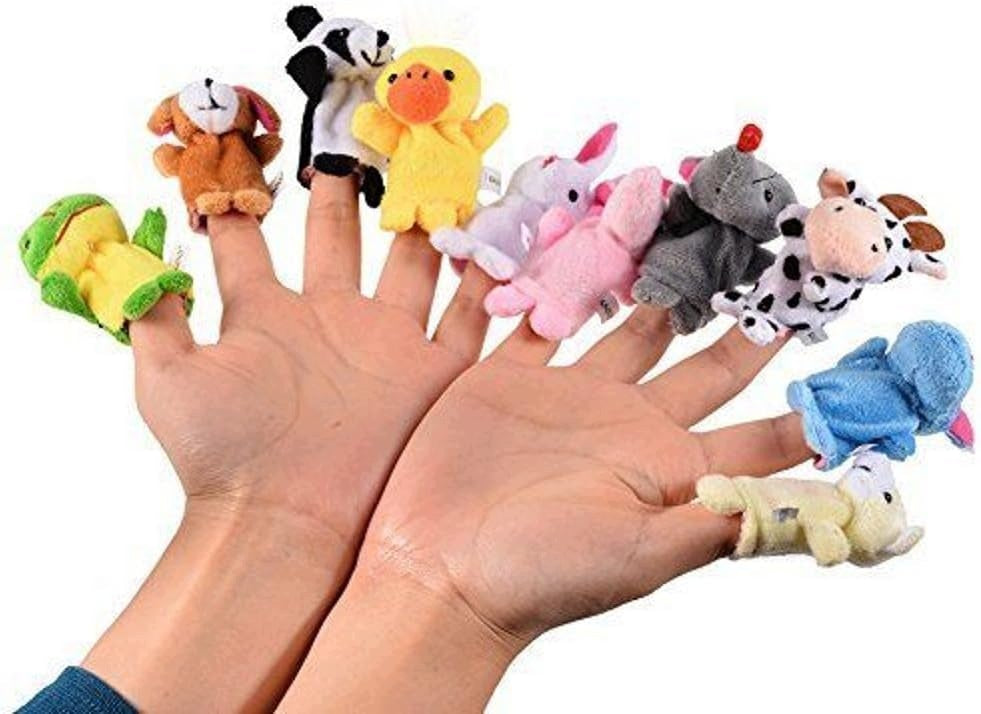 FINGER PUPPETS ANIMALS PLUSH 10 PCS THEATER FUN CHILDREN