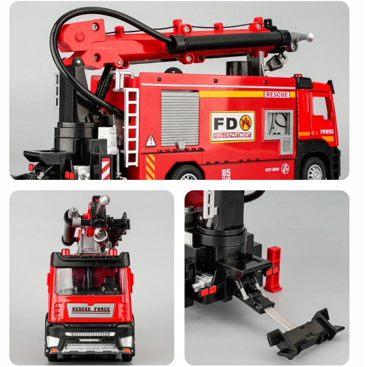 FIRE TRUCK CAR FIRE BRIGADE WATER WITH ASSAULT METAL TUG CAR Packaging status original