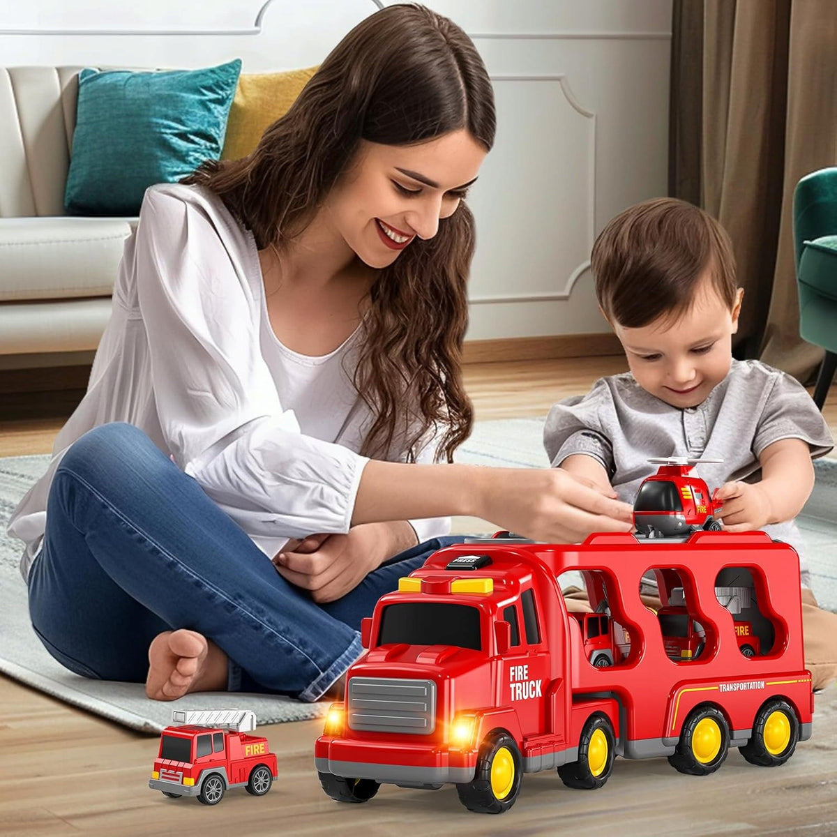 FIRE TRUCK TOY LARGE CAR 7IN1 FIRE BRIGADE CARS PATROL Packaging status original