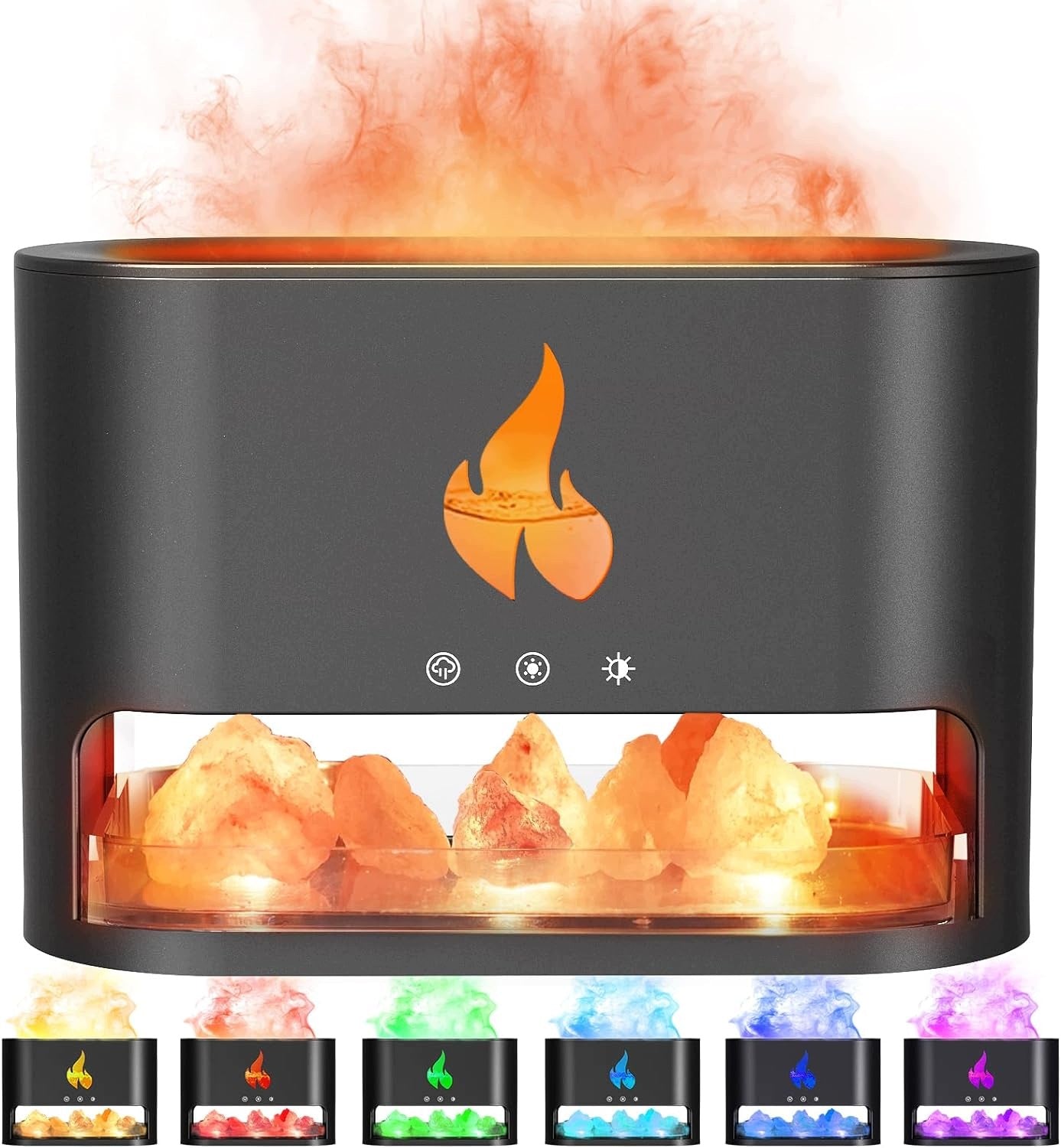 FIREPLACE DIFFUSER HUMIDIFIER NIGHT LIGHT LED FLAME EFFECT + SALT Manufacturer code NA OLEJKI ETERYCZNE PREZENT SÓL HIMALAJSKA