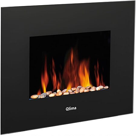 FIREPLACE ELECTRIC WALL HEATER FLAME STEEL 1800 IN BLACK + REMOTE CONTROL Manufacturer code KOMINEK GRZEJNIK ELEKTRYCZNY-43190