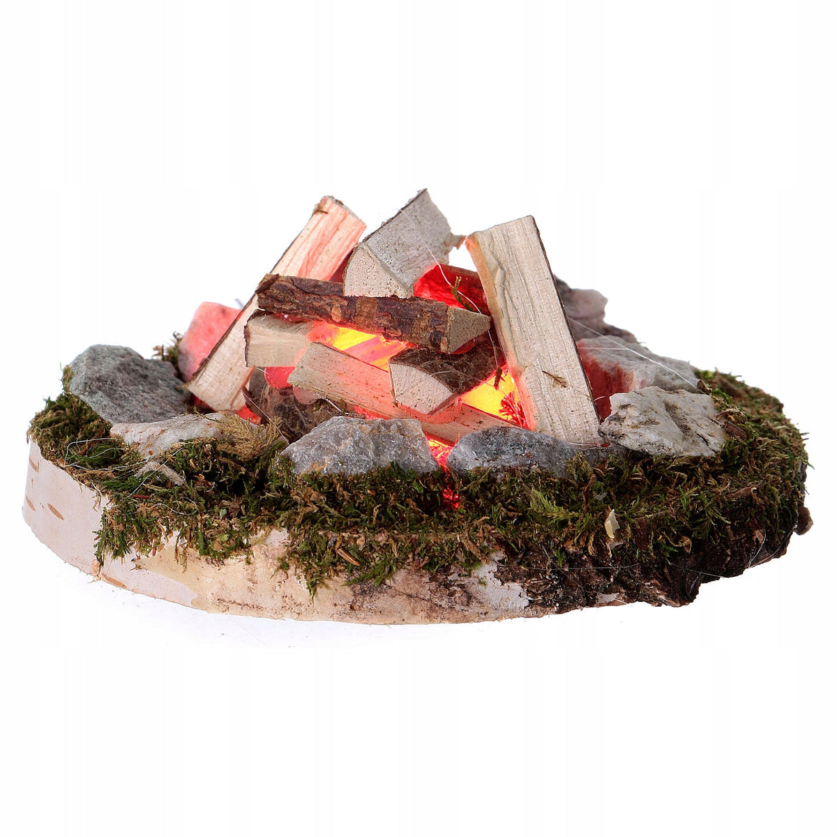 FIREPLACE WITH STONES AND LIGHTING 4,5V for Nativity scene decoration - 4cm high Brand no brand