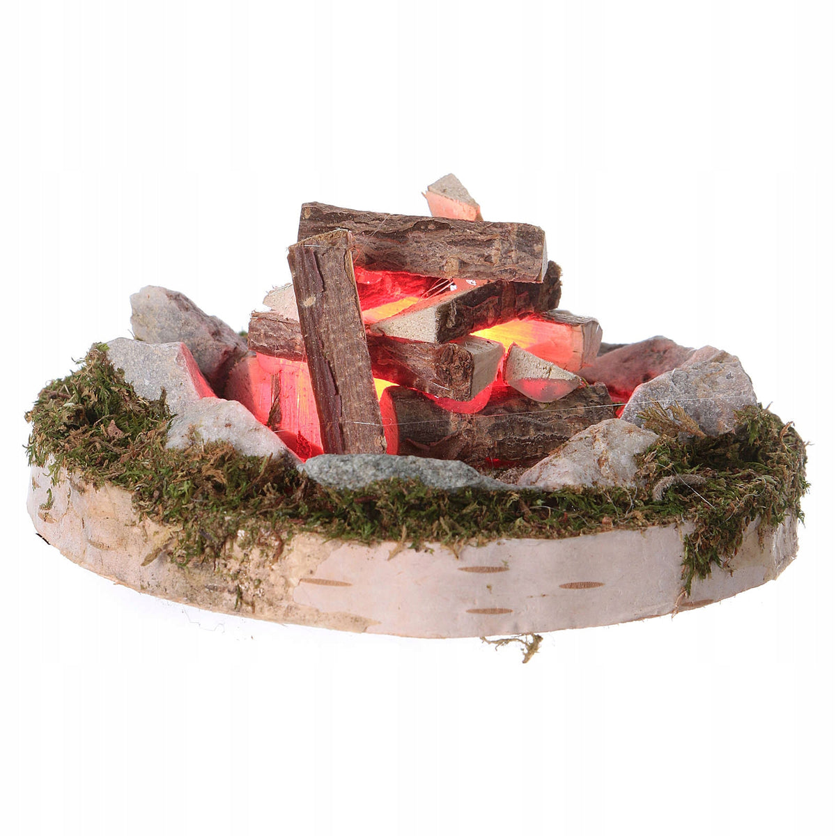 FIREPLACE WITH STONES AND LIGHTING 4,5V for Nativity scene decoration - 4cm high Manufacturer code 140/3