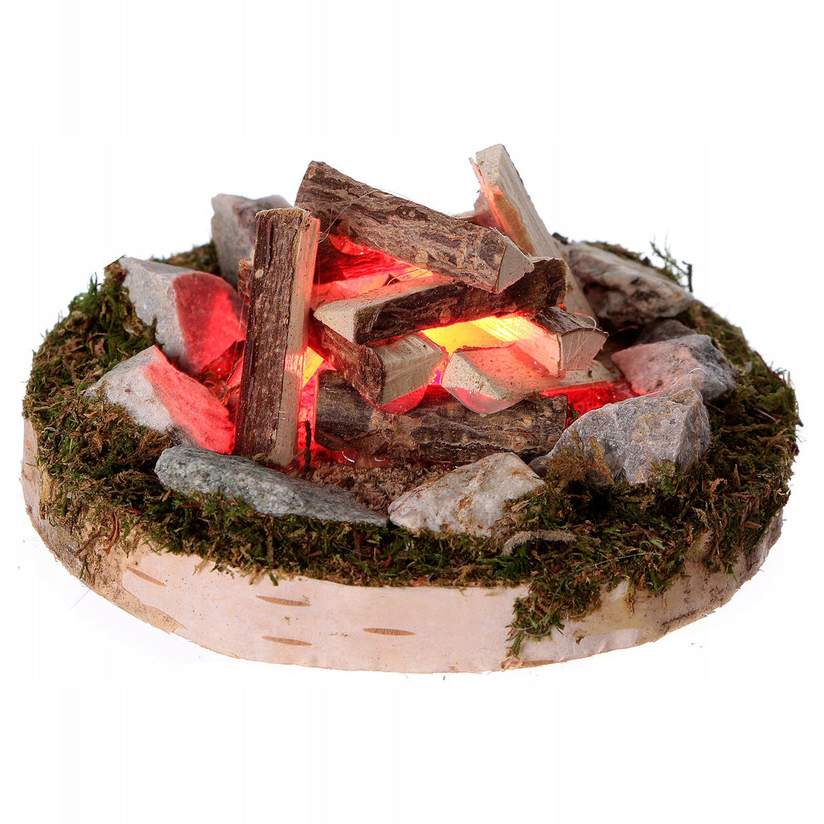 FIREPLACE WITH STONES AND LIGHTING 4,5V for Nativity scene decoration - 4cm high