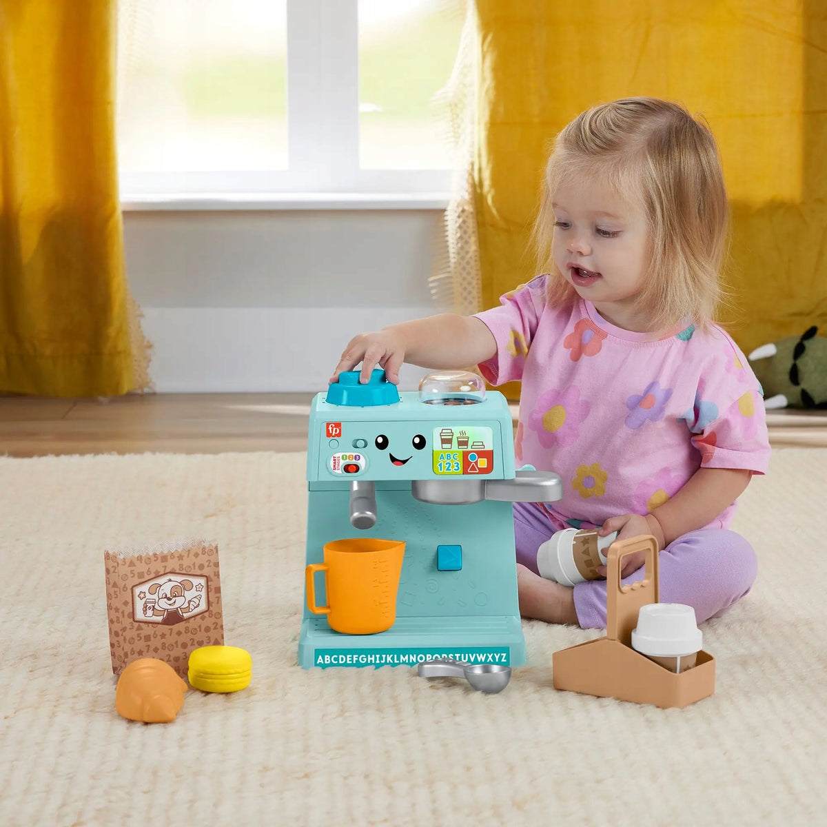 FISHER-PRICE EDUCATIONAL TOY INTERACTIVE COFFEE MAKER LIGHT SOUND Packaging status original