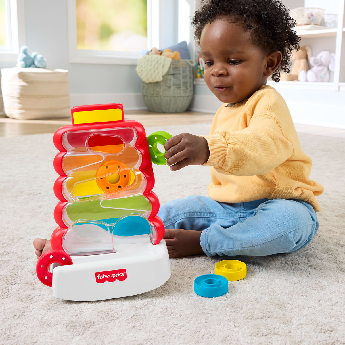 FISHER PRICE EDUCATIONAL TOY PYRAMID WITH TOKENS FOR THROWING 9M+ Packaging status original
