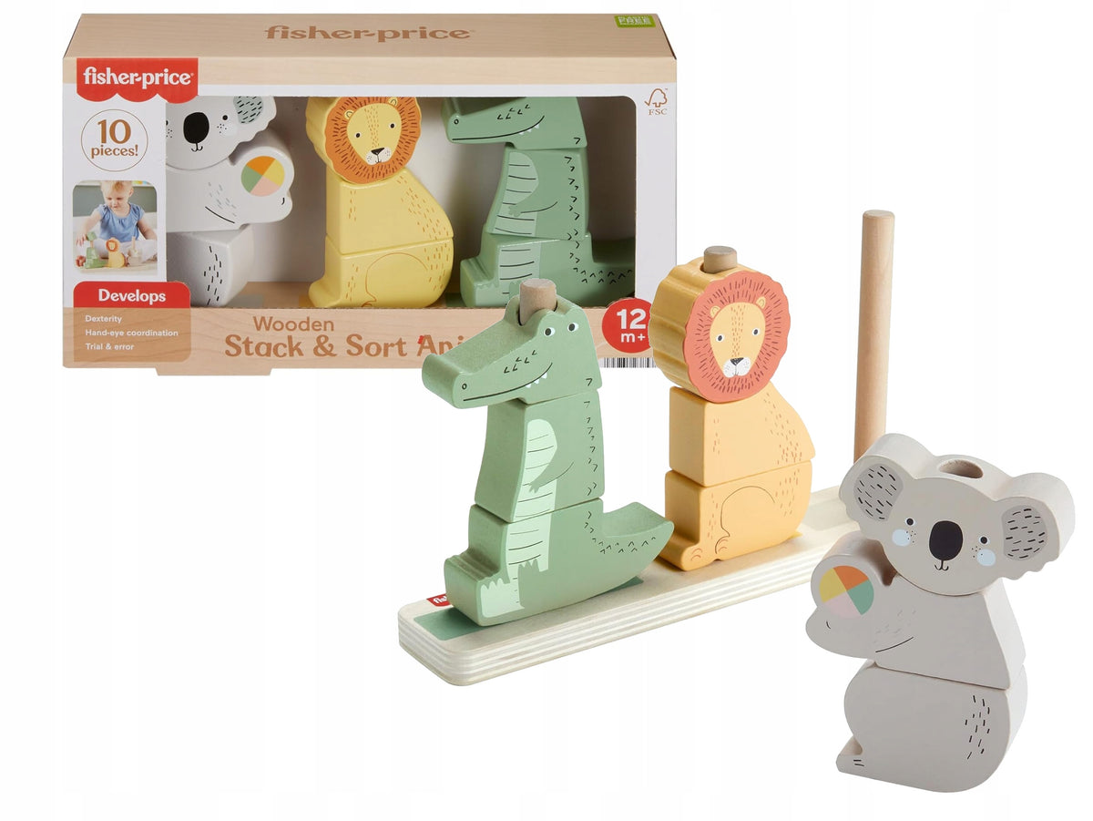 FISHER PRICE WOODEN ANIMALS ARRANGE AND SORT HXV04