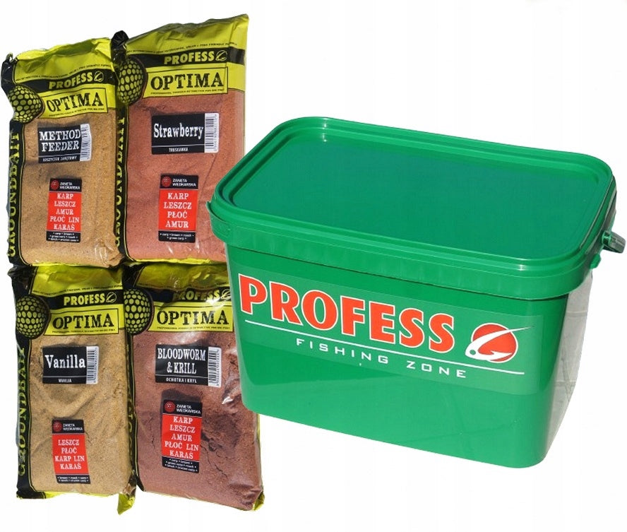 FISHING BAIT MIX OF FLAVORS 4 kg ZANETA +BUCKET 5L FEEDER - PROFESS OPTIMA Packaging status original