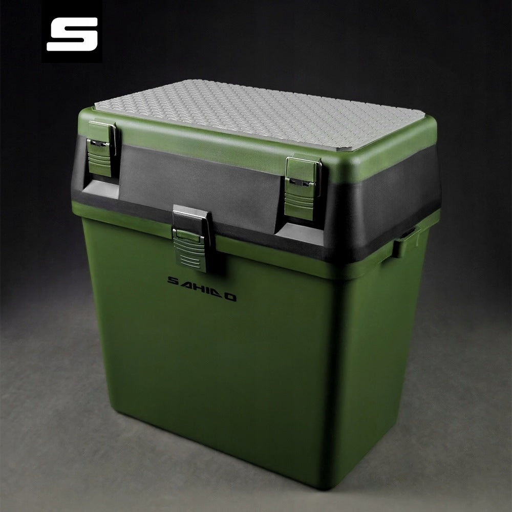 FISHING BOX SAHIDO UTILITY CRATE ROOMY WITH ORGANIZERS AND STRAP Packaging status original