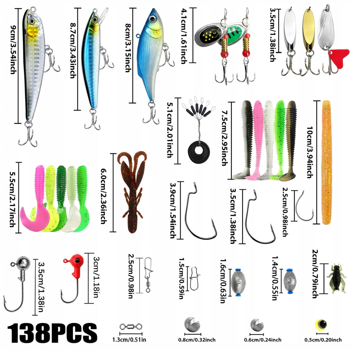 FISHING BOX SET OF FISH LURES HOOK SPINNING FLOAT AKCESORIA Manufacturer code ZWI/MW/B-WED01