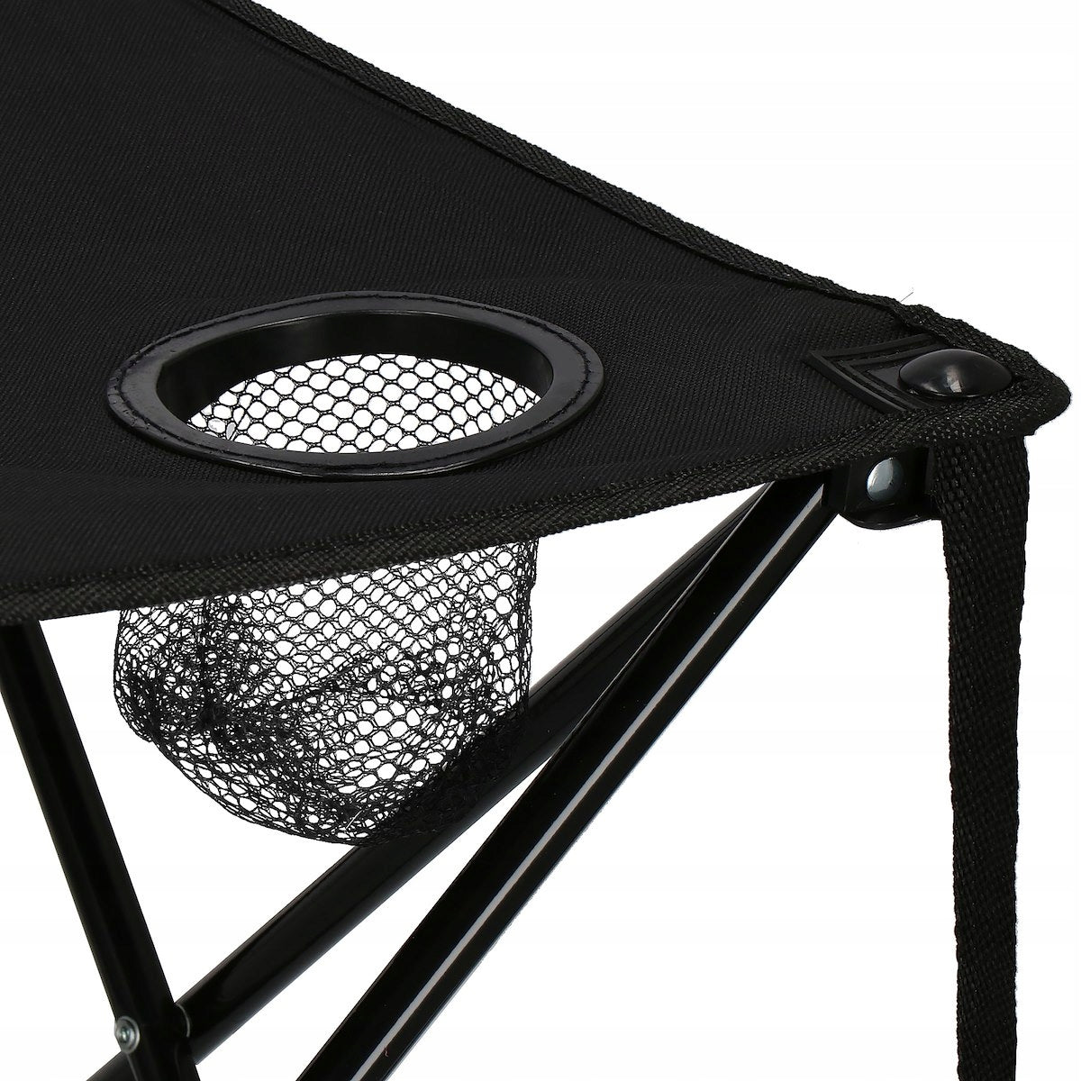 FISHING CHAIR BLACK FOLDING STEEL HIKING CHAIR Packaging status original