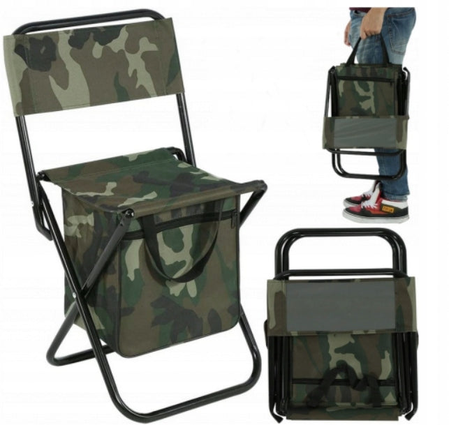 FISHING CHAIR FOLDING Large XXL 150kg HIKING FOR FISH WITH BACKREST Color green