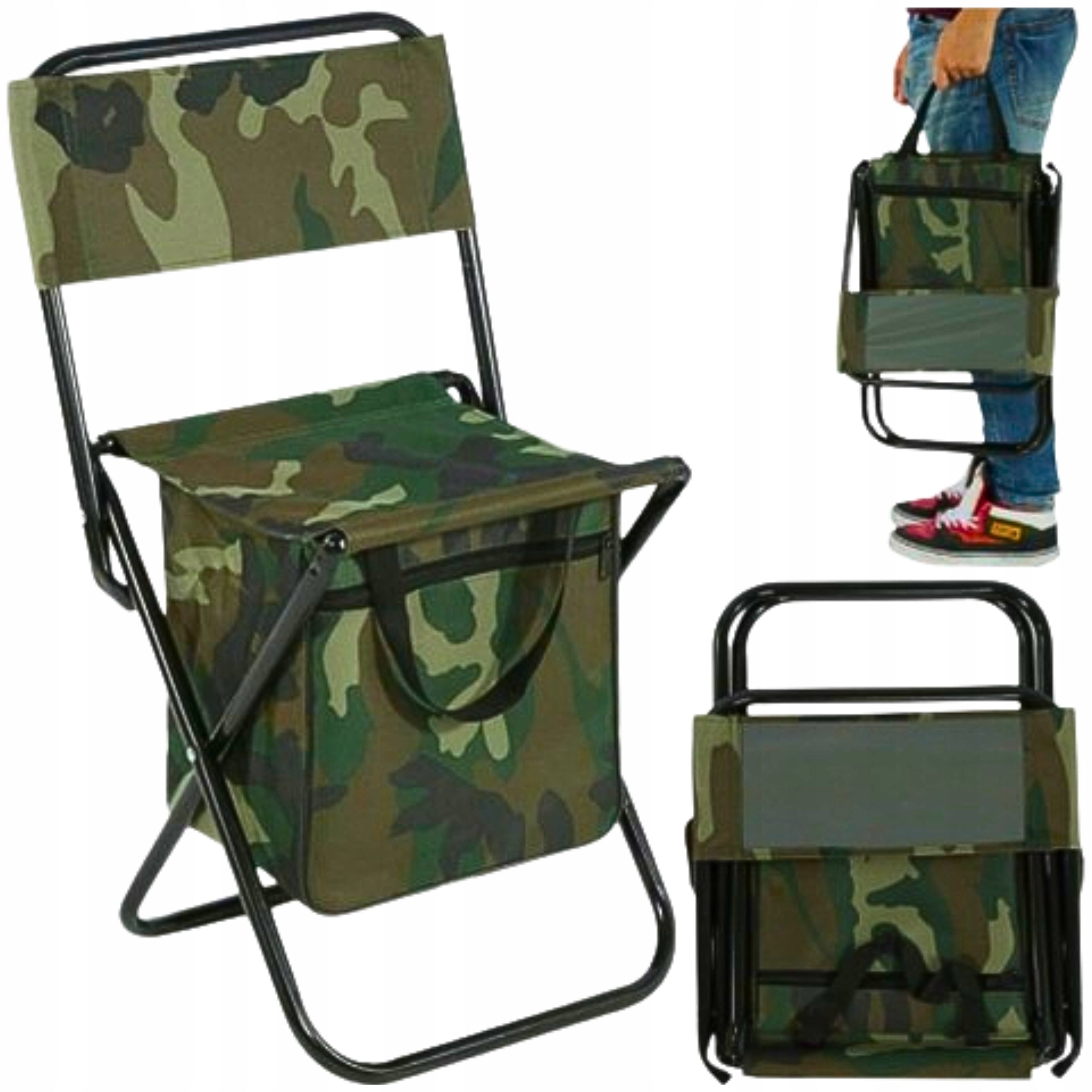 FISHING CHAIR FOLDING Large XXL 150kg HIKING FOR FISH WITH BACKREST