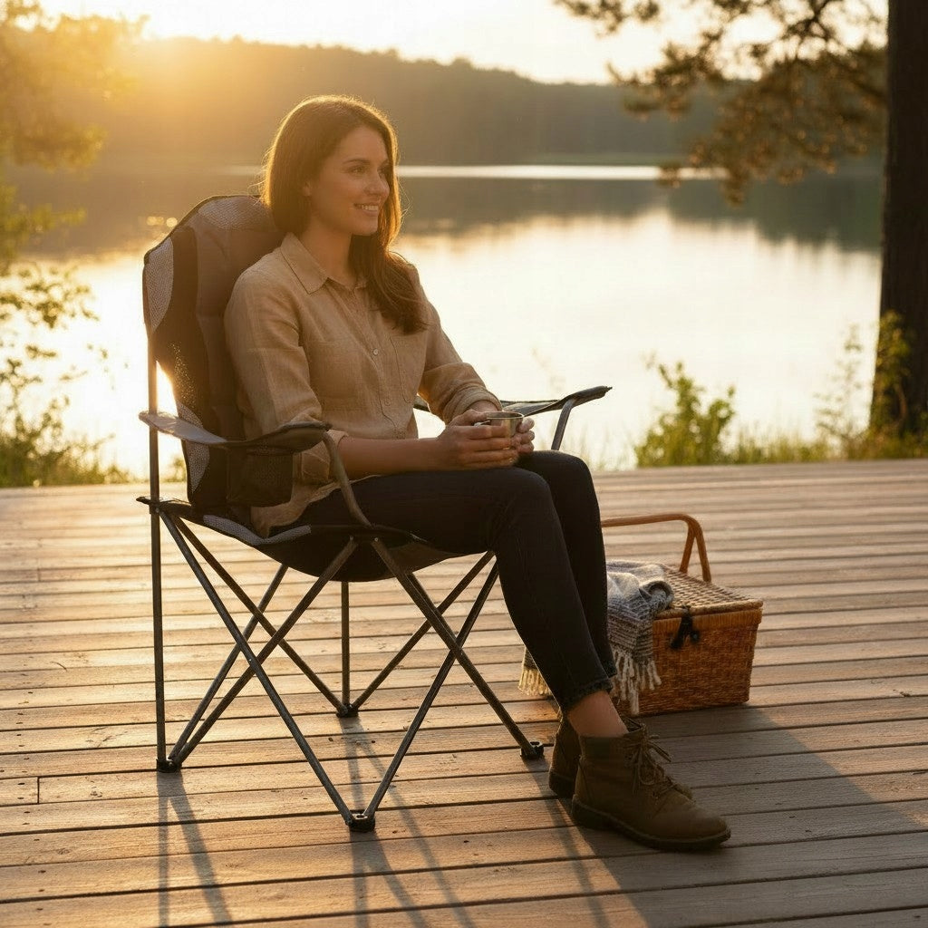 FISHING CHAIR Hiking Camping Chair Folding with BACKREST Goliat Manufacturer code 0001.001