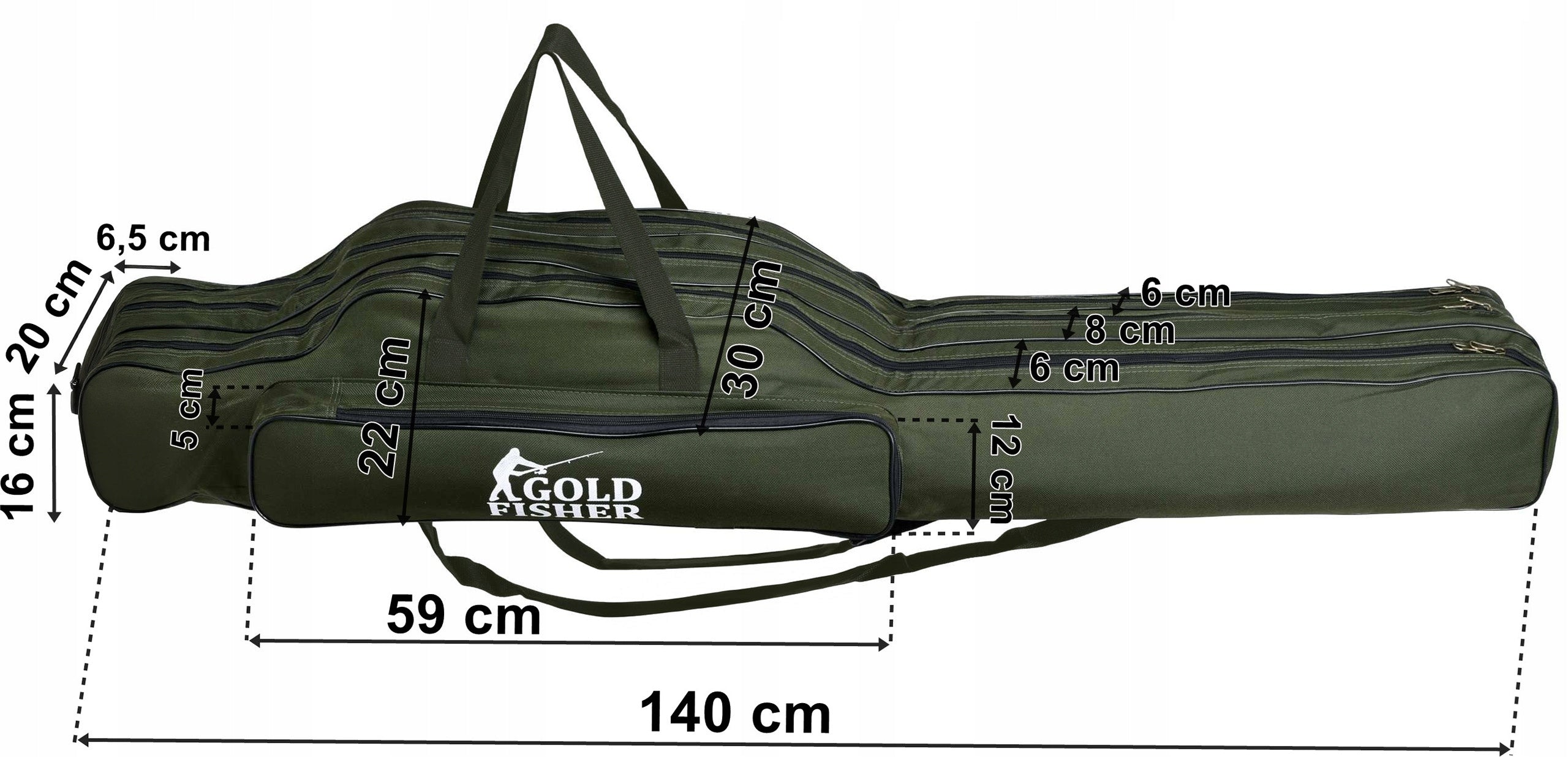 FISHING COVER ROD BAG 3 COMPARTMENTS 140CM GIFT FOR GRANDFATHER DAD Manufacturer code 5902340317235