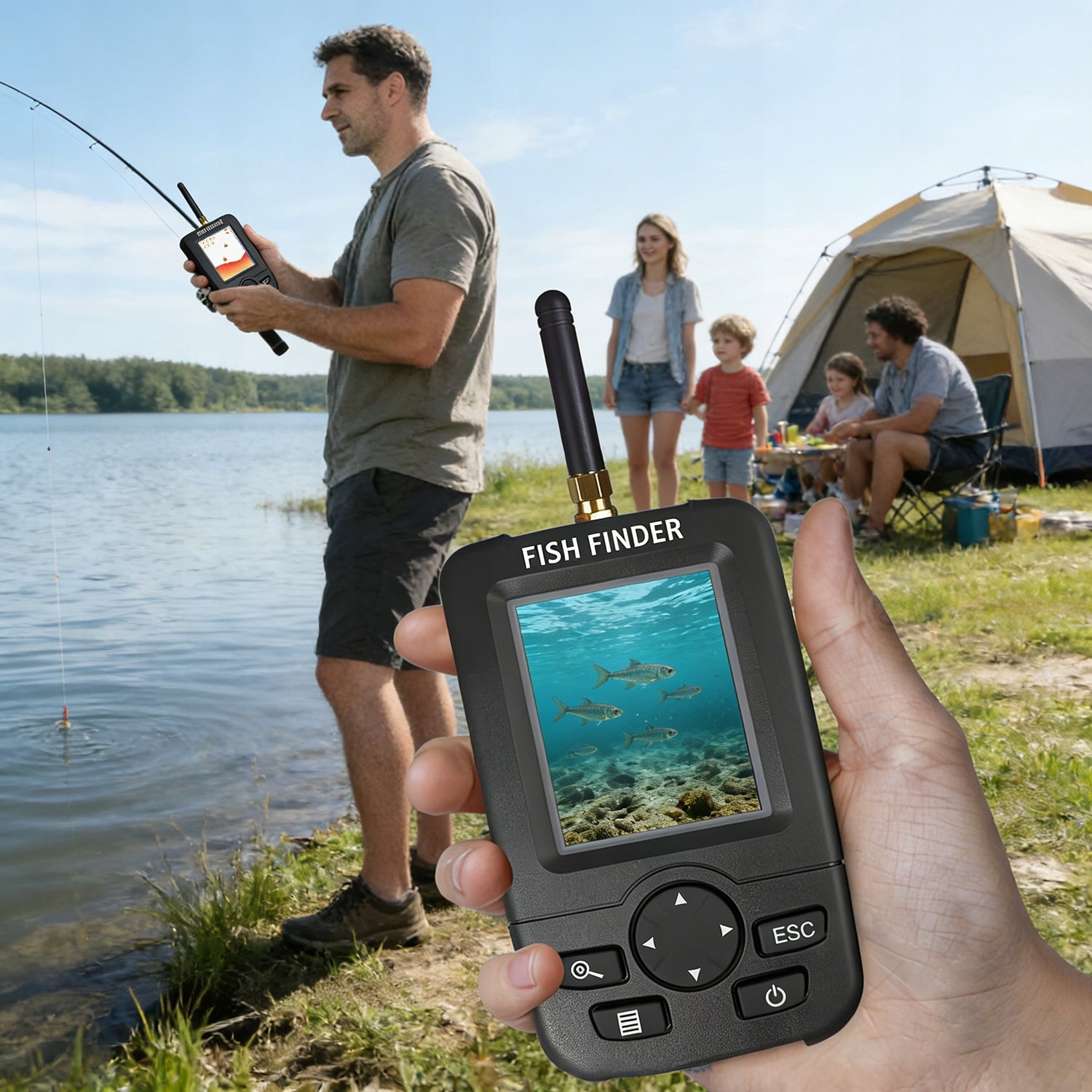 FISHING ECHO SOUNDER WIRELESS SONAR FISH PROBE FOR BAIT BOAT 100M Model Xj01
