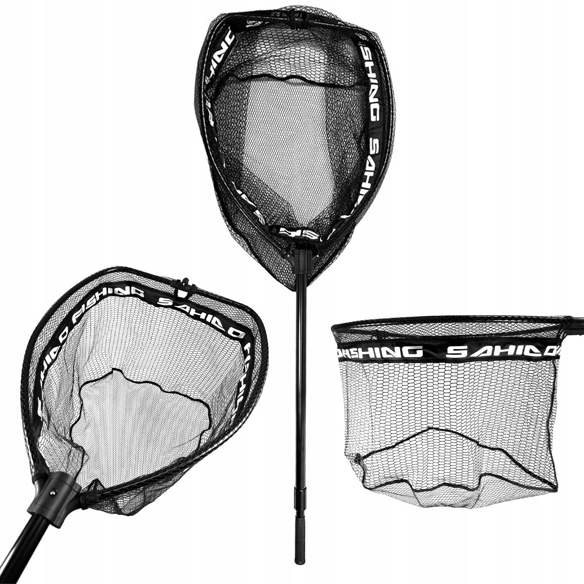 FISHING LANDING NET Sahido EDGE NET RUBBERIZED SOLID UNIVERSAL FOLDING