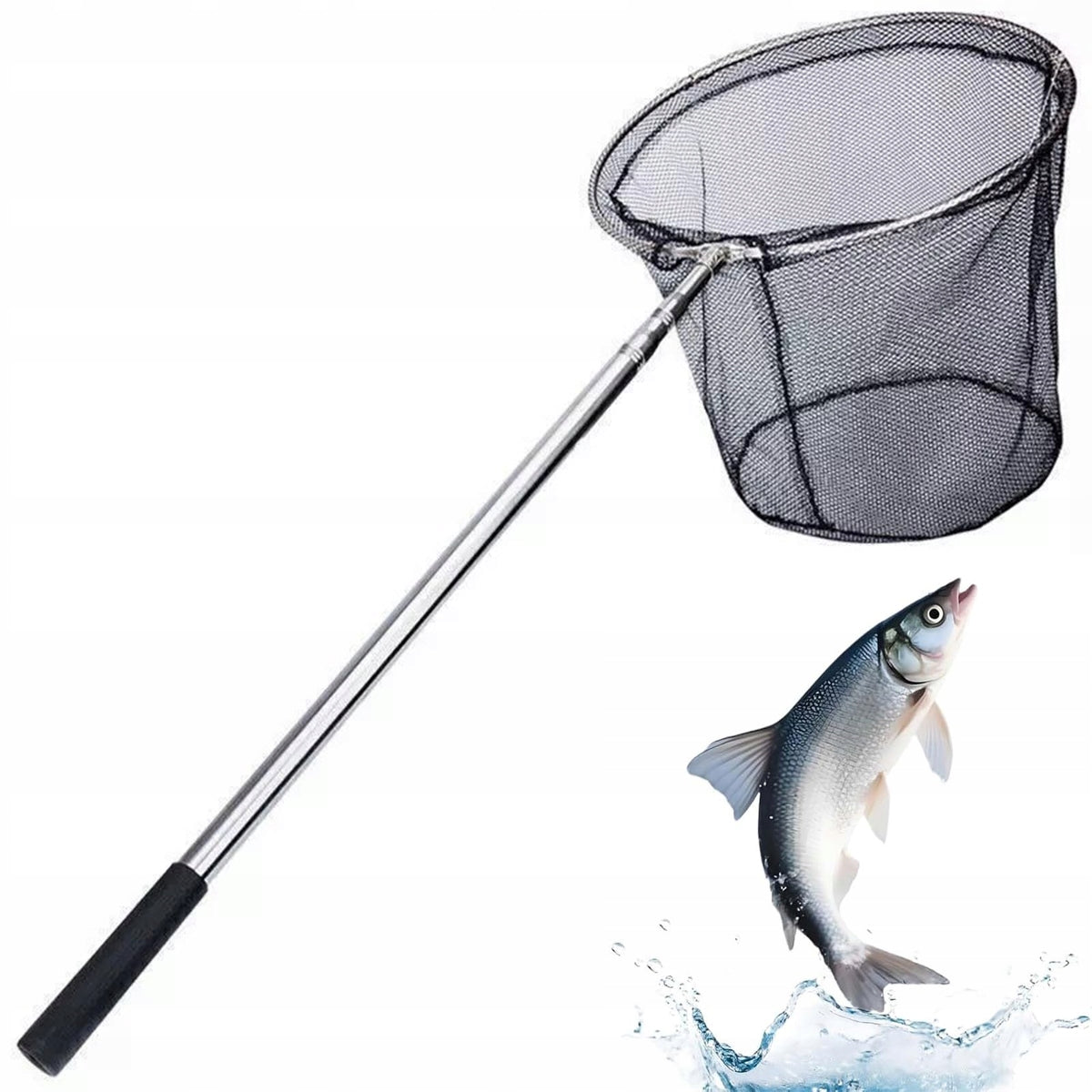 FISHING LANDING NET TELESCOPE FOLDING stainless steel 180cm