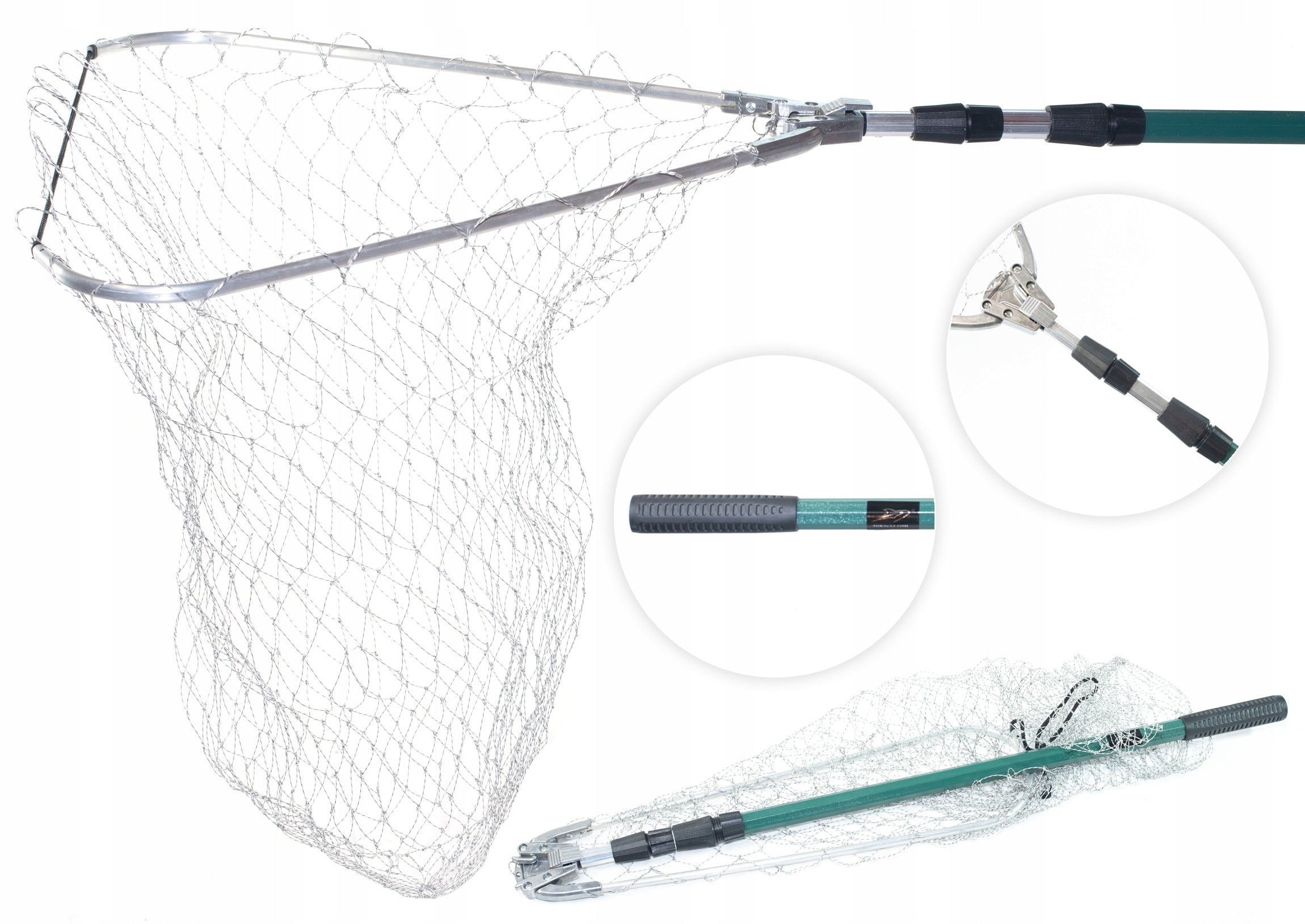 FISHING LANDING NET TELESCOPIC CARP SPINNING LINE NECO 60x60 220CM
