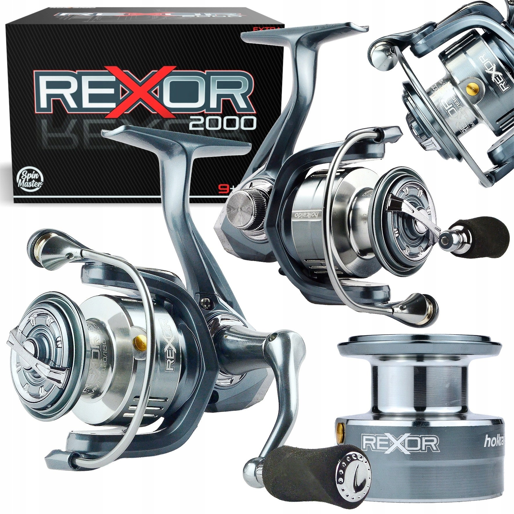 FISHING REEL HOKKAIDO REXOR 2000 - 9+1 BB TWO ALUMINUM SPOOLS !